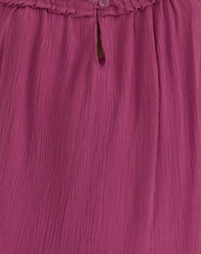 Merisso Scoop Neck Keyhole Top Daco in Rose Burgundy