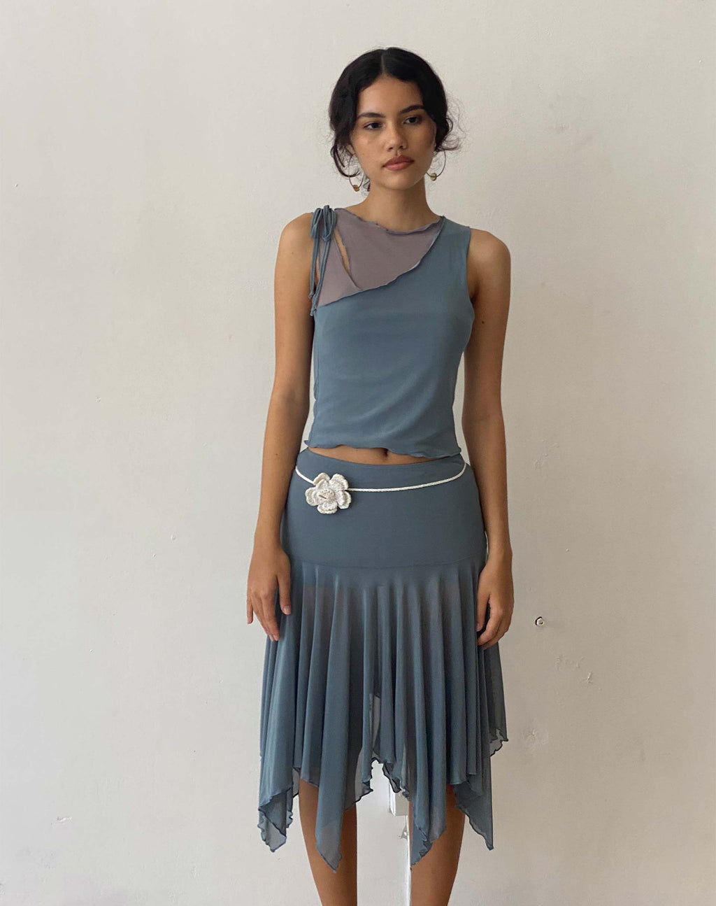Moni Vest in Blue Grey Mesh