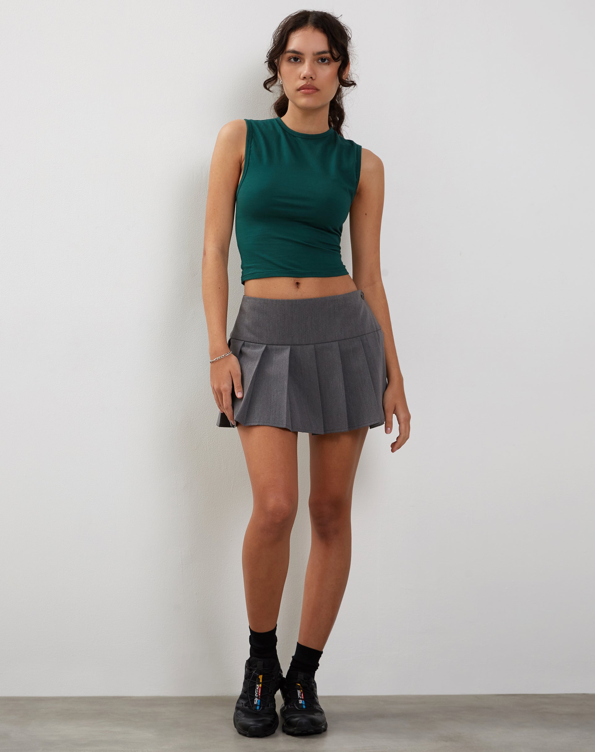 Monlo Vest Top in Bottle Green