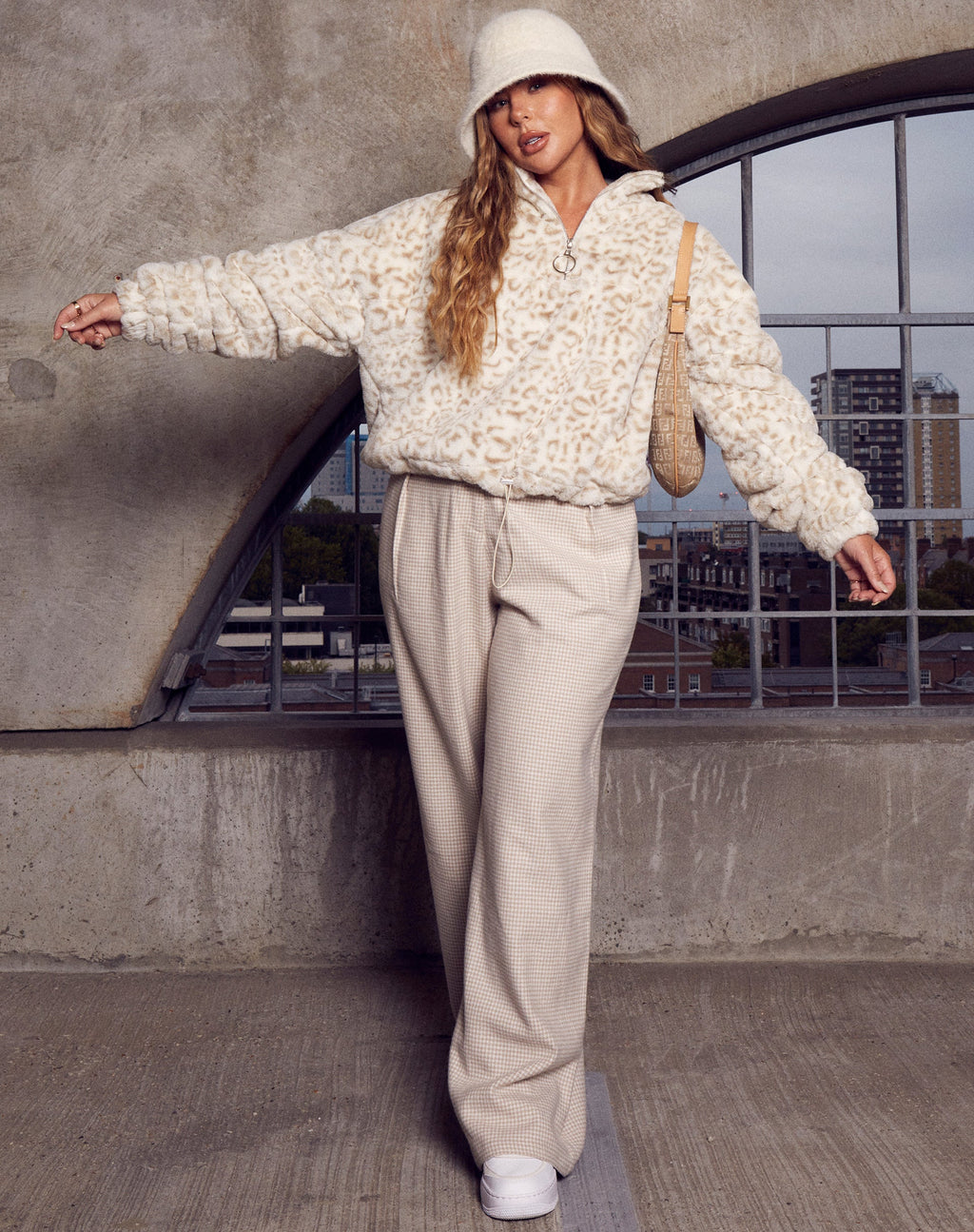 Nero Ring Pull Jacket in Animal White and Cream
