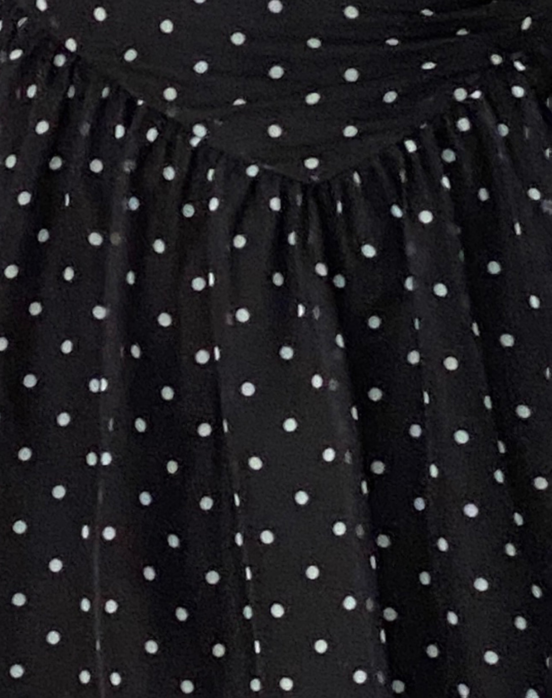 Murni Bandeau Mini Dress in Polka Black Chiffon