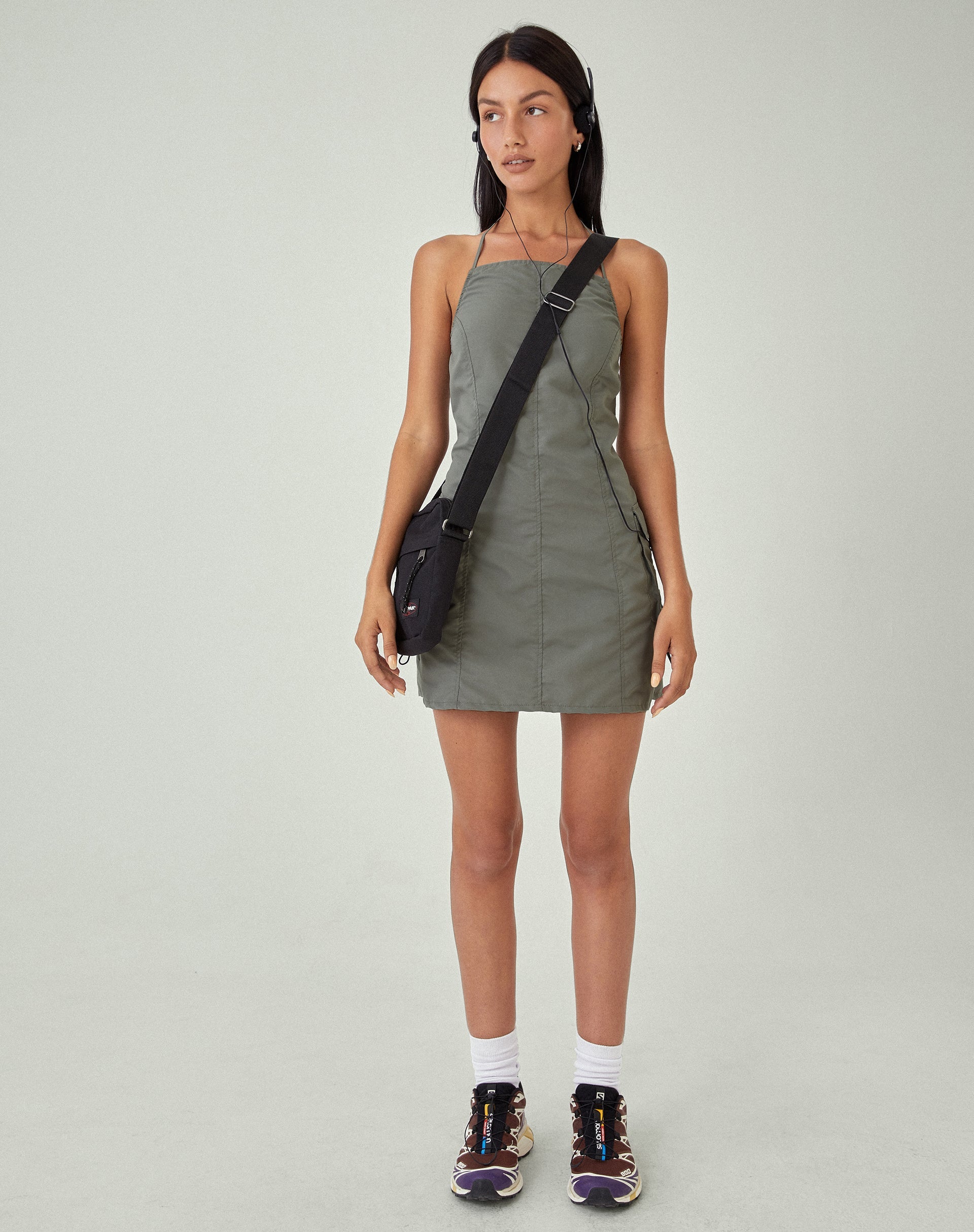 MOTEL X JACQUIE Schmidt Mini Dress in Grey