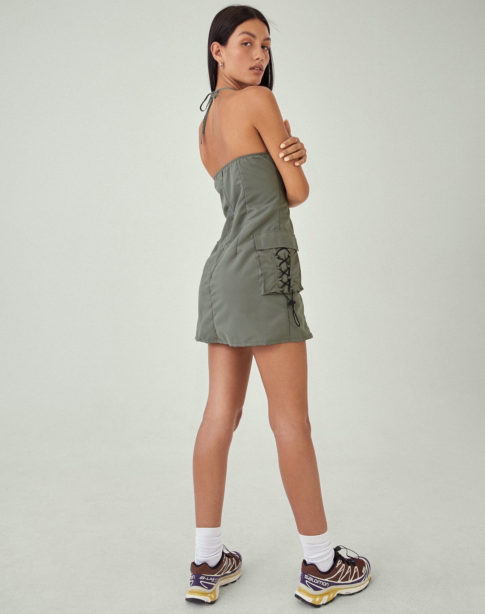 MOTEL X JACQUIE Schmidt Mini Dress in Grey