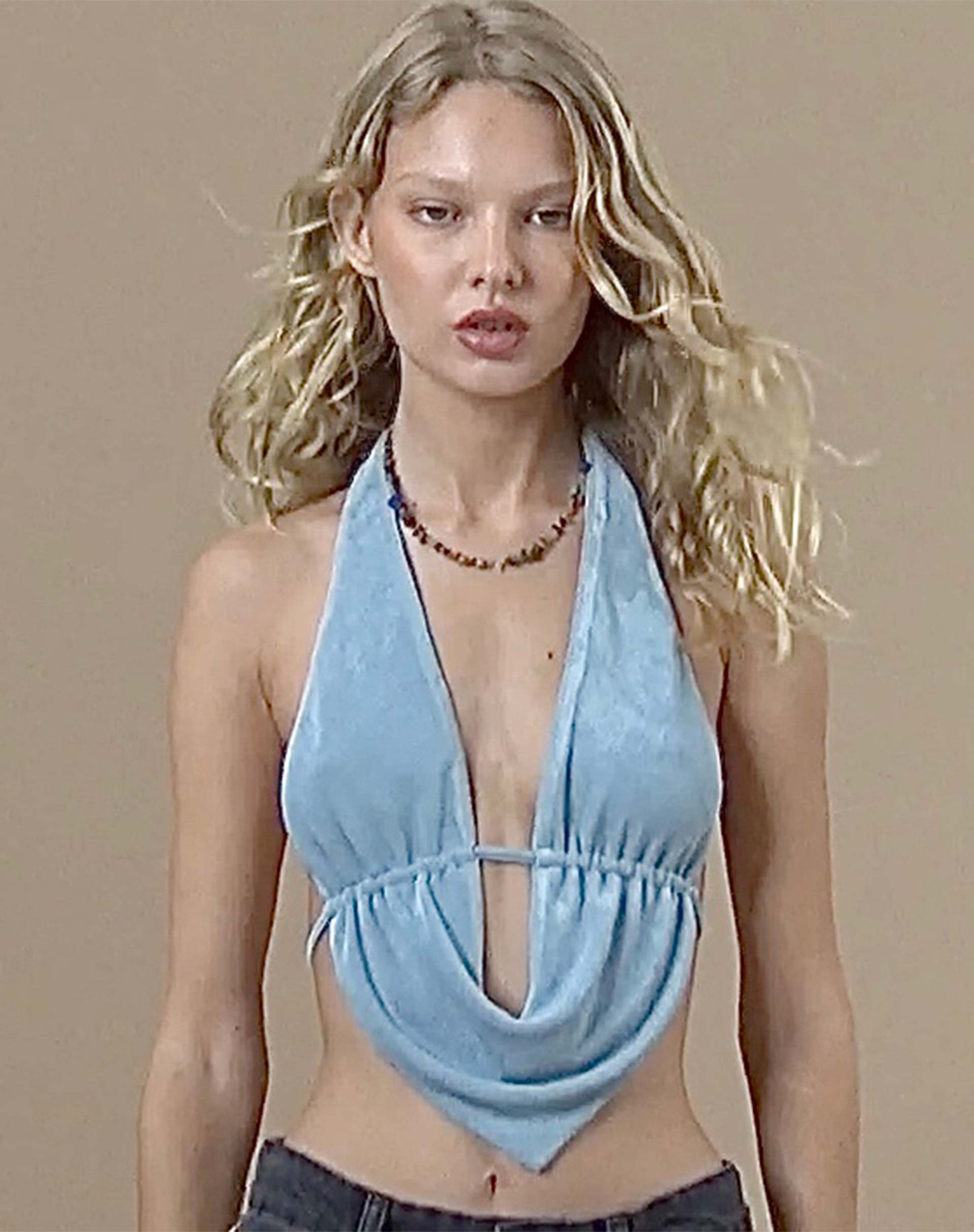 Nindita Crop Top in Light Blue