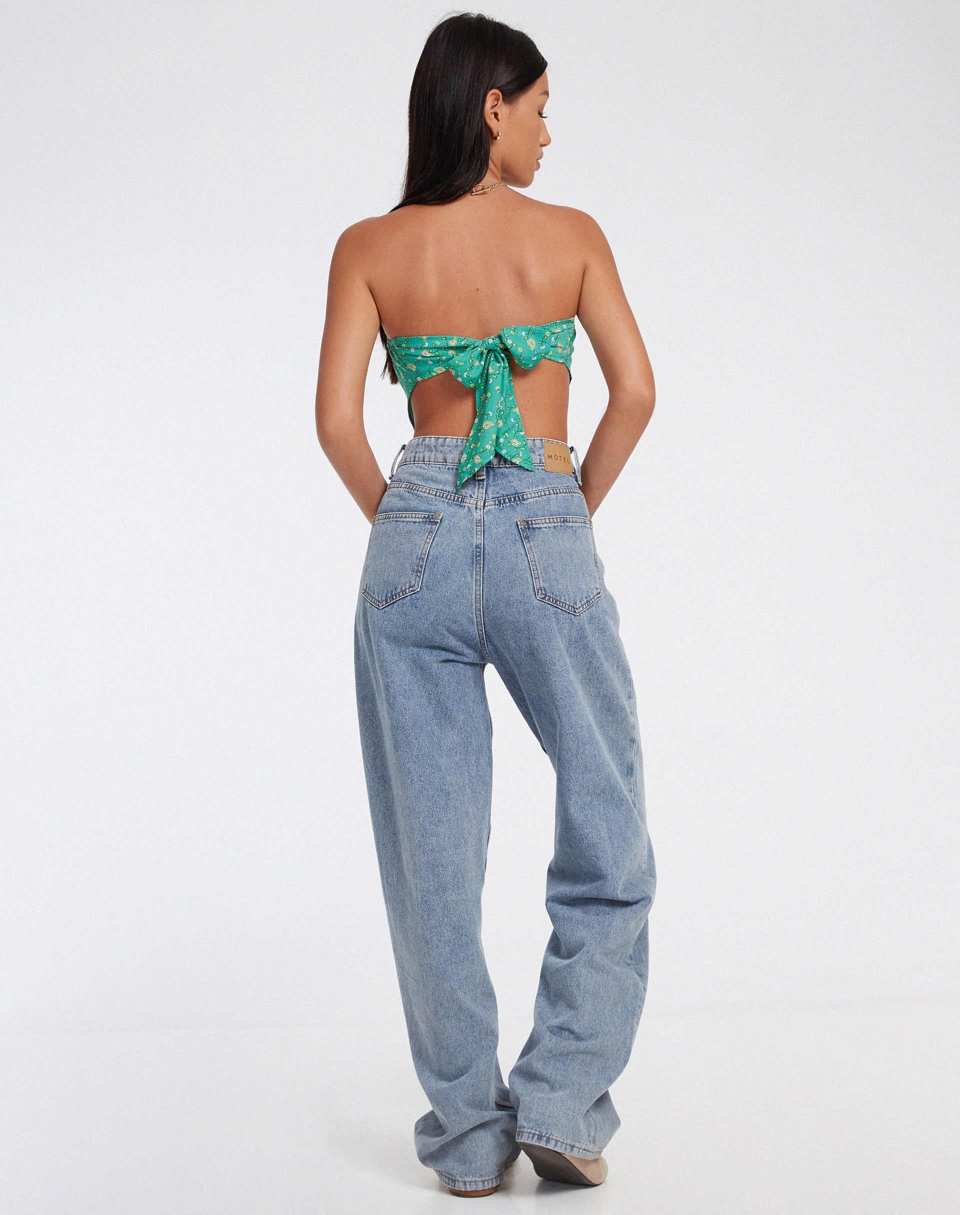 Nolda Crop Top in Paisley Fun Green