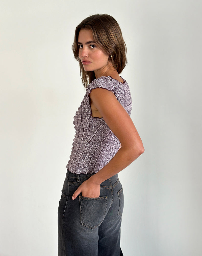 Nova Top in Bubble Gingham Brown