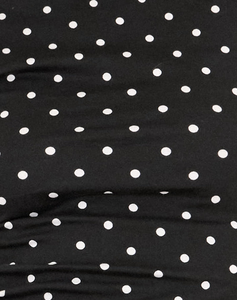 Nova Top in Black Polka Jersey