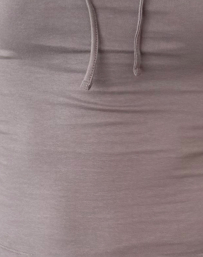 Novalie Tie Front Top in Elephant Grey