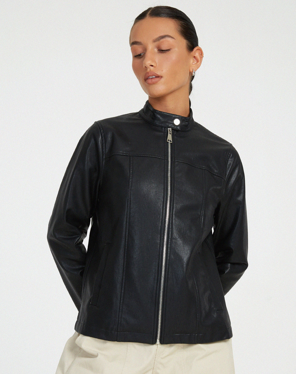 Olivia Jacket in PU Black