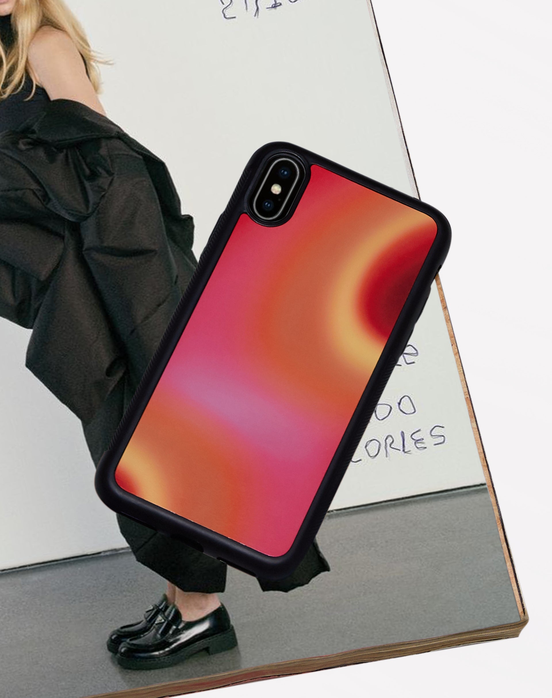 Iphone Case in Triple Orb Pink and Red
