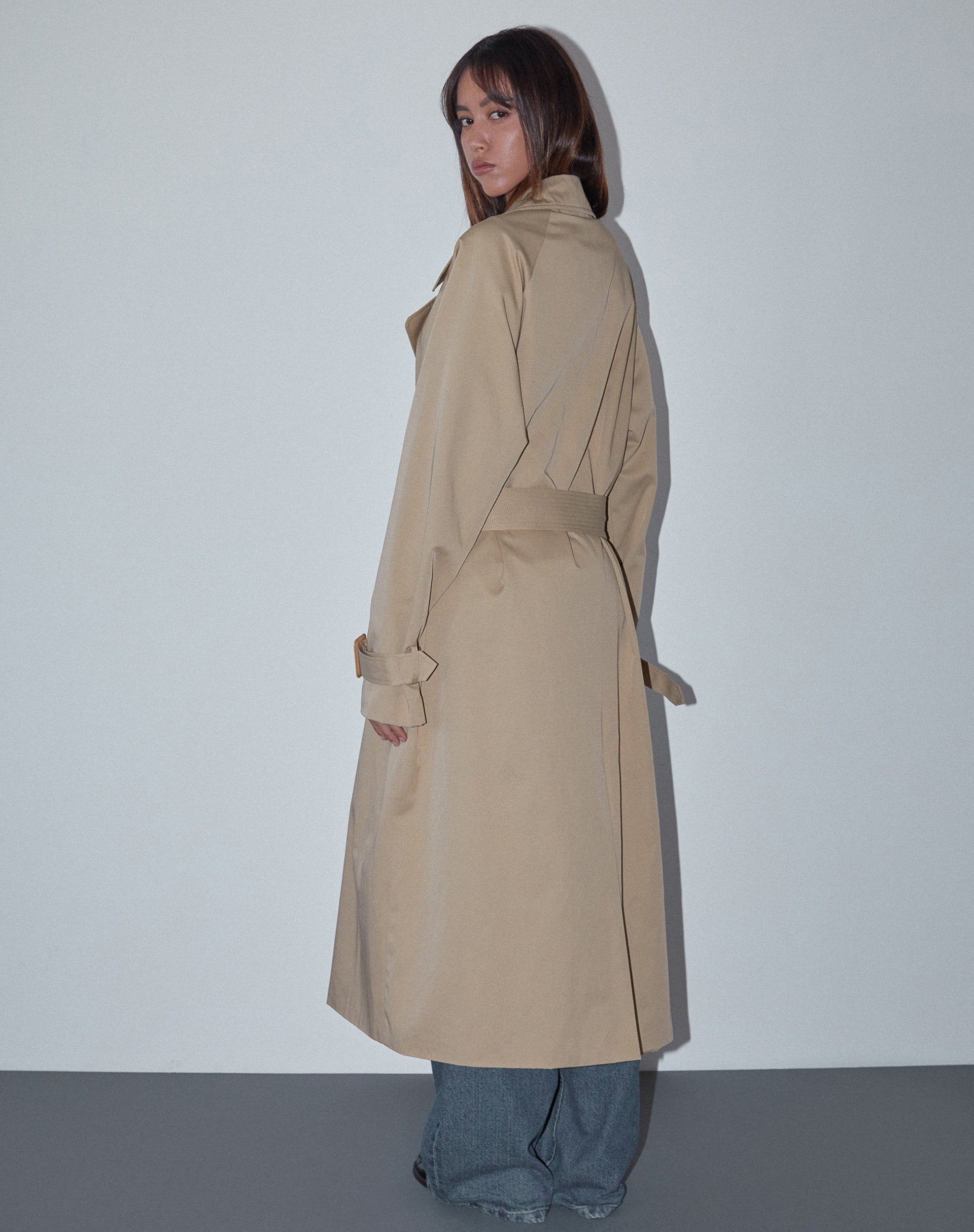 Orcati Double Breasted Trench Coat in Tan