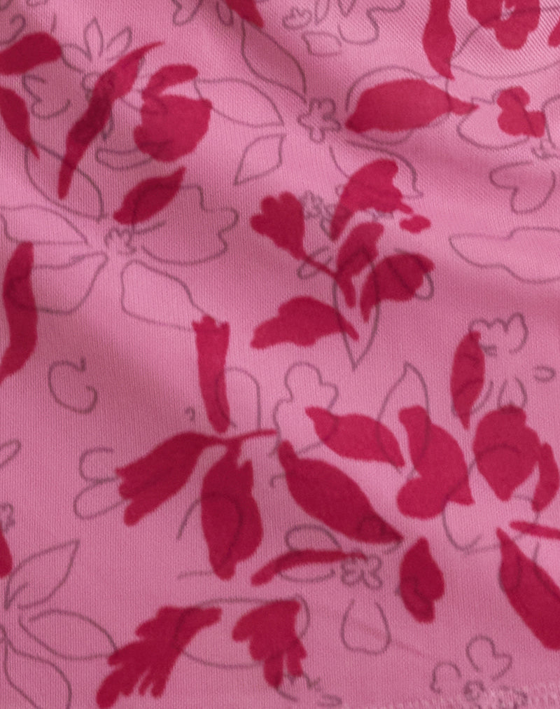 Osuya Mini Skirt in Stencil Flower Pink