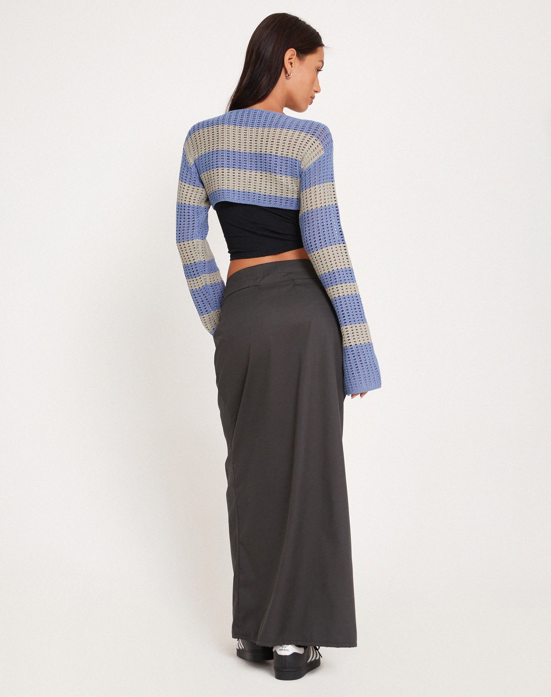 Ozzy Bolero Top in Grey Blue