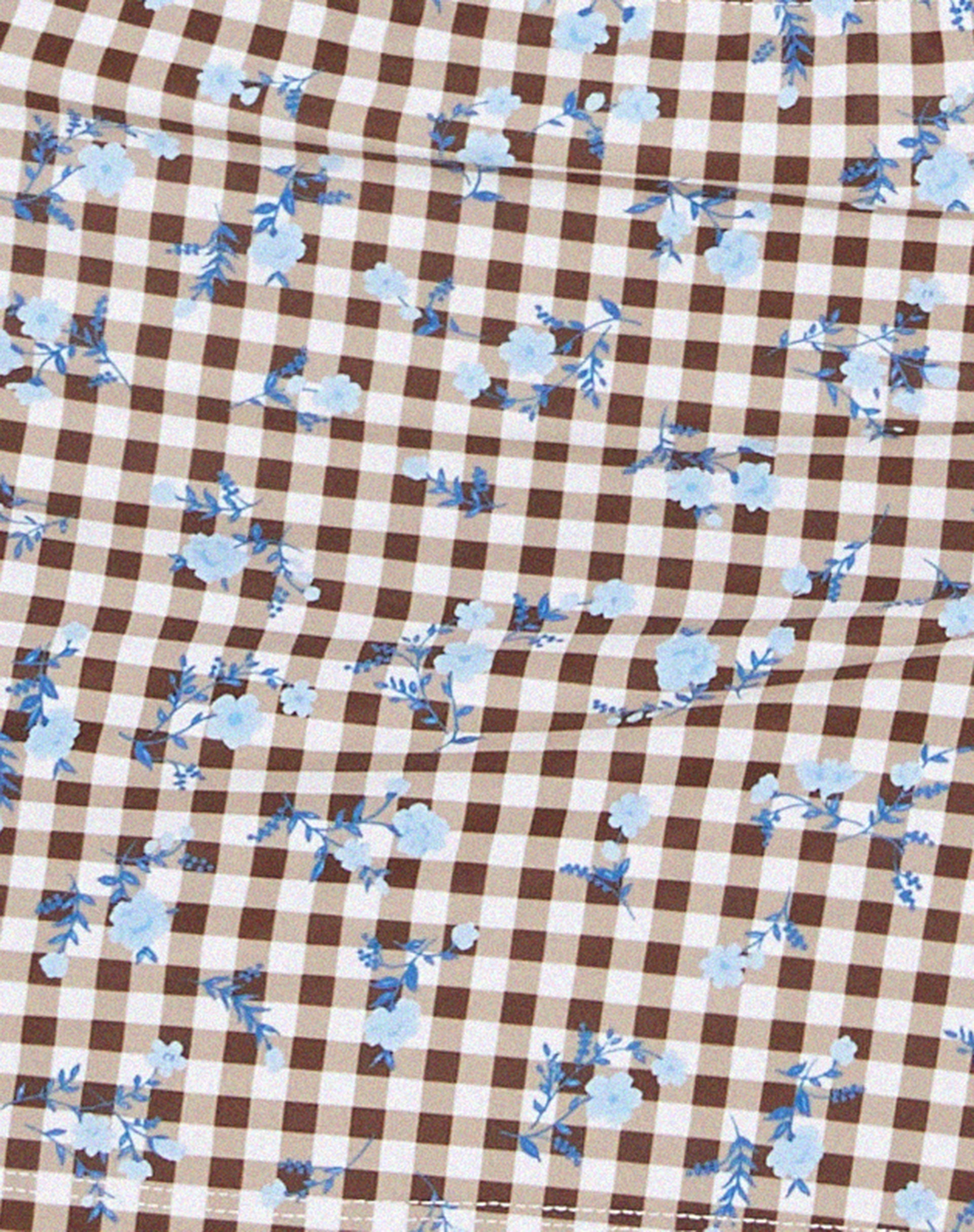 Goby Mini Skirt in Floral Gingham Brown