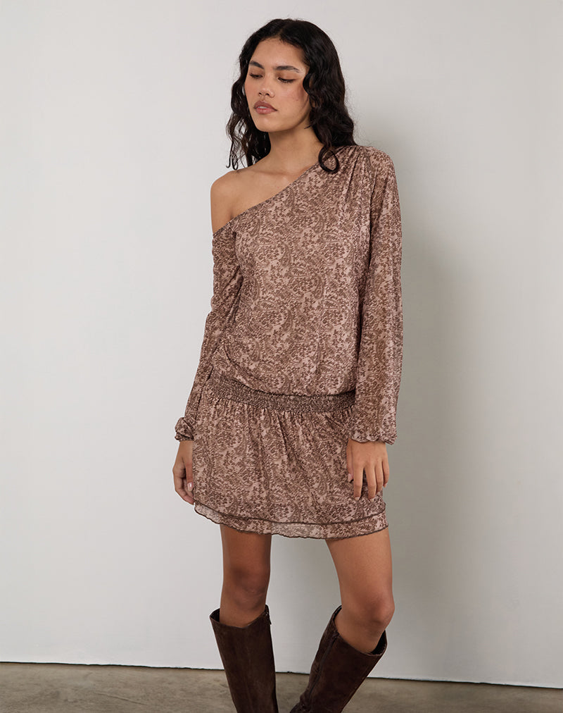 Papinka Dress in Mesh Vintage Paisley Pink