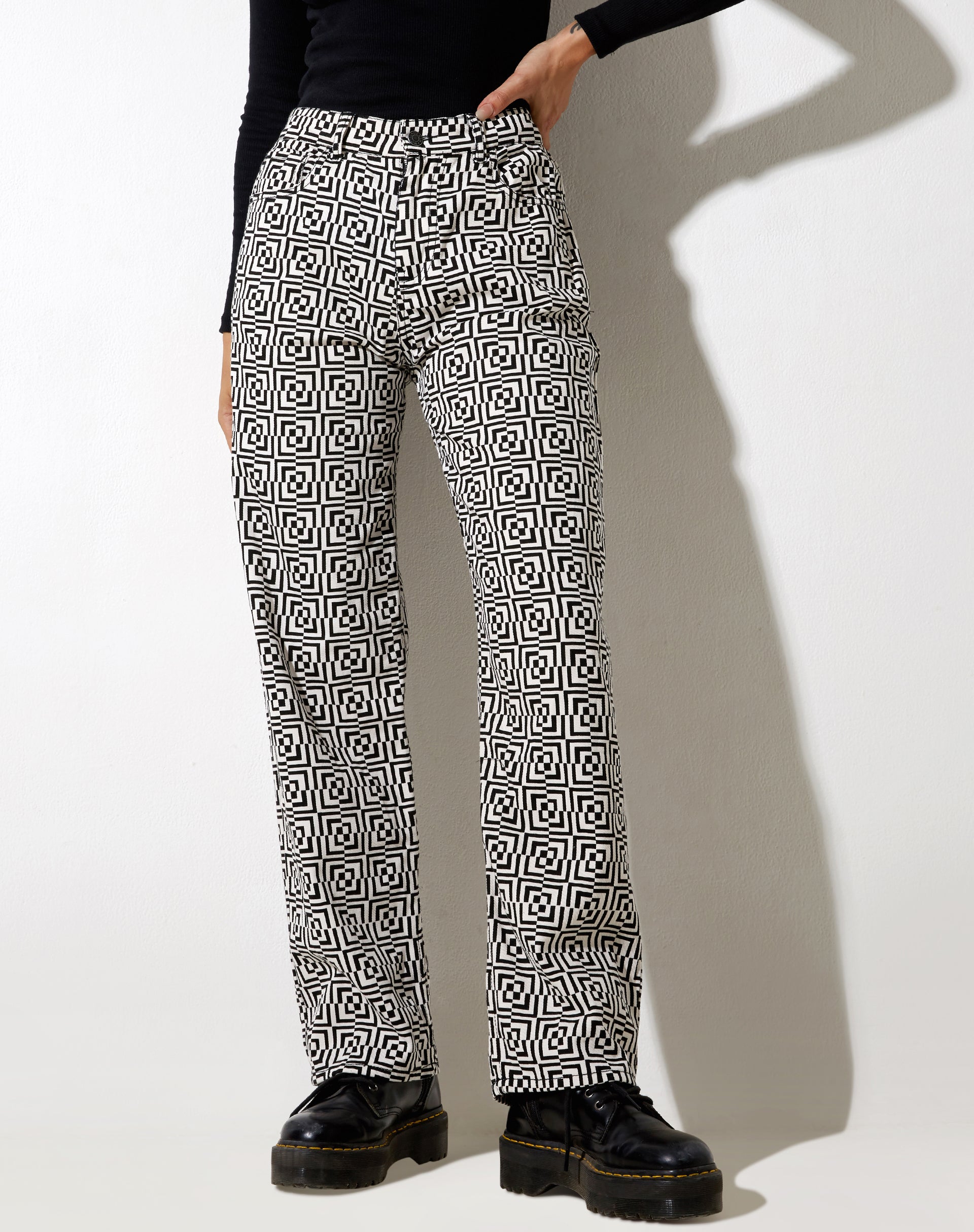 Parallel Jeans in Optic Square Black and White