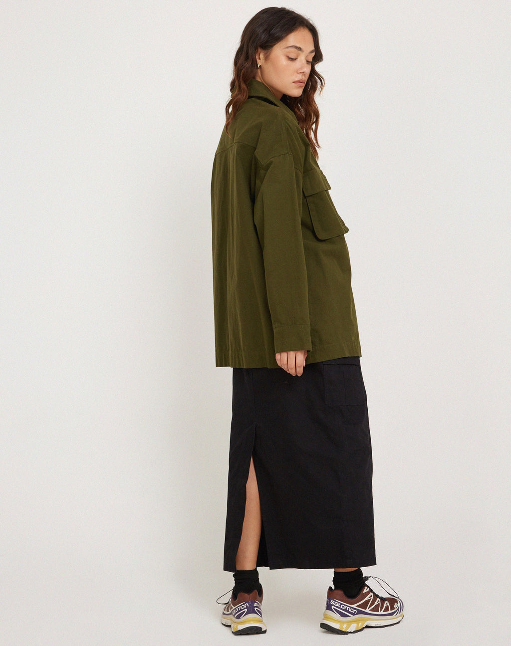 Phlox Oversized Shirt in Dark Olive