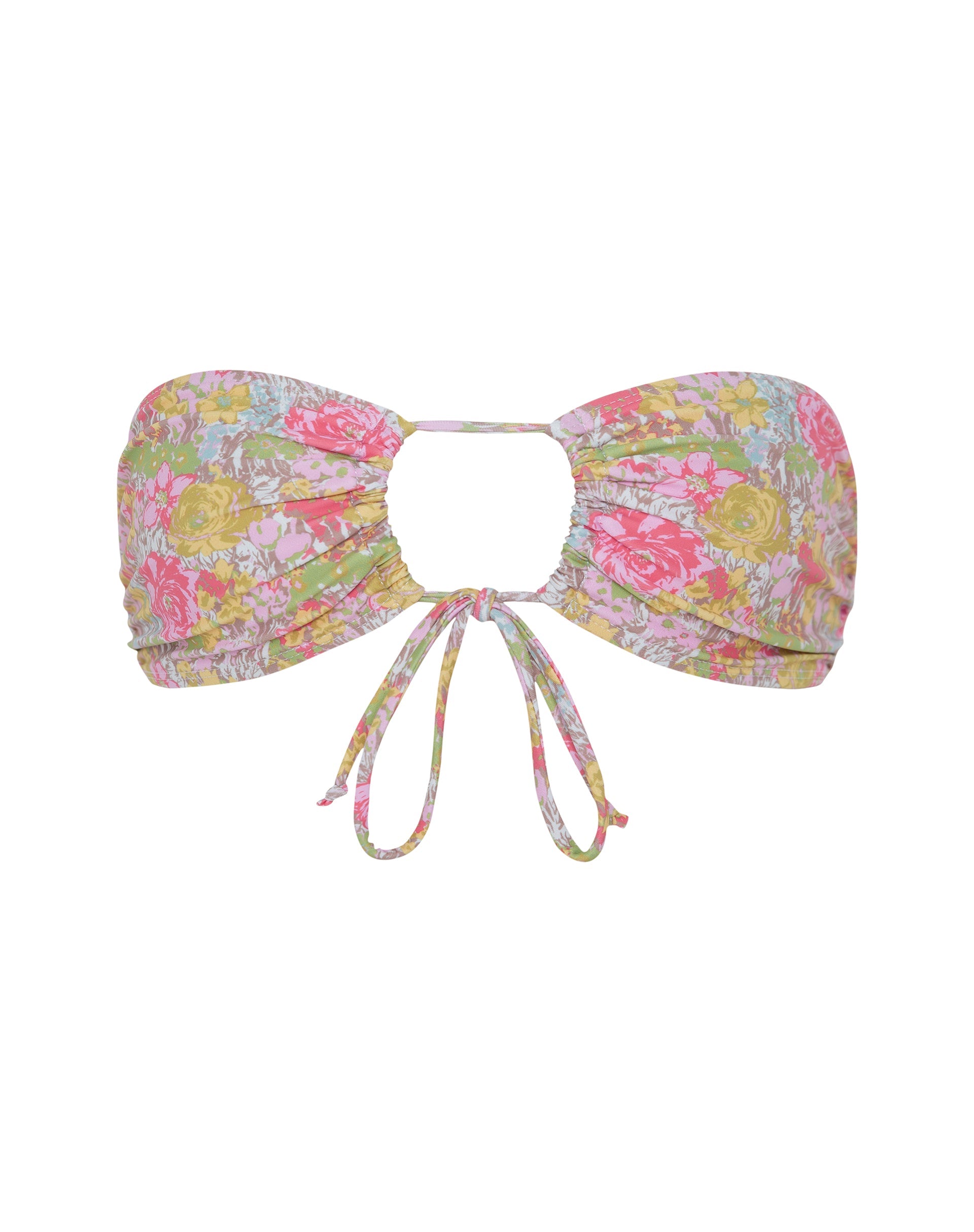 Racola Bikini Top in Pink Abstract Floral Swim