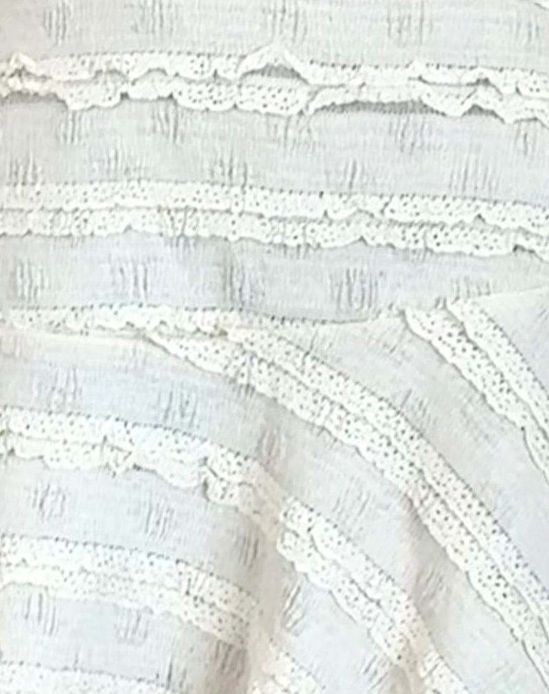 Ragna Mini Skirt in Crinkle Ivory