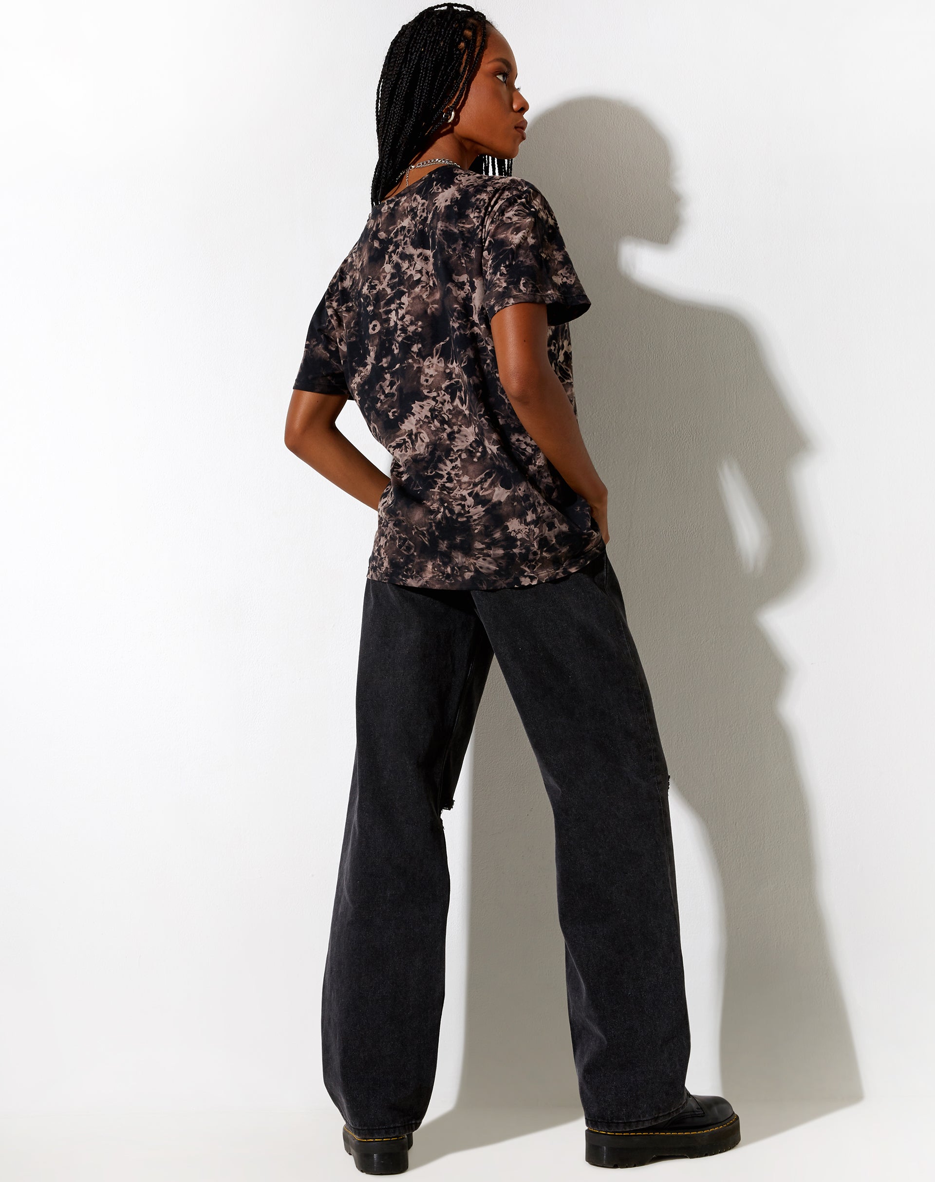 Oversize Basic Tee in Oil Smoke