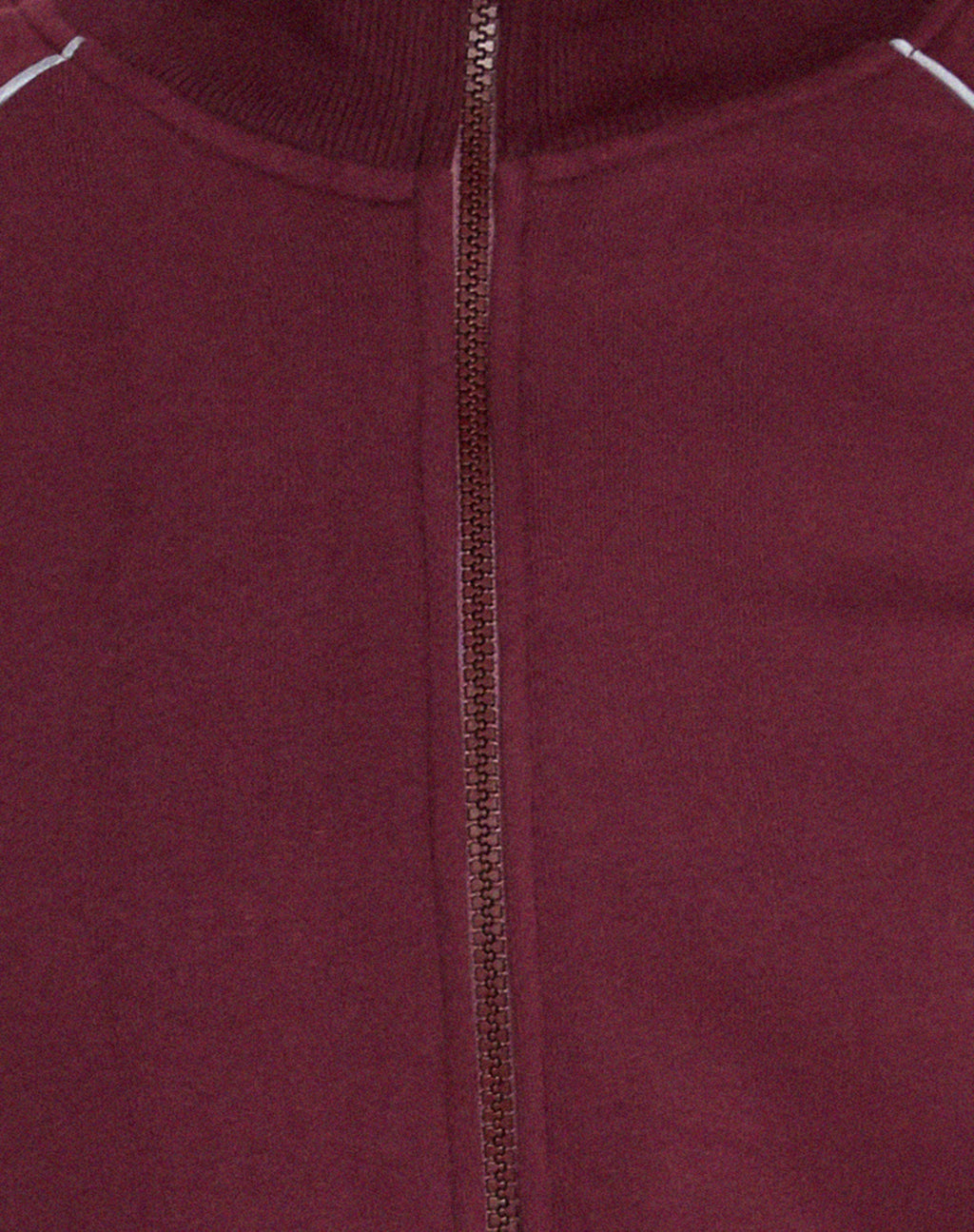 Patrice Zip Up High Neck Sweater in Oxblood with Grey Piping