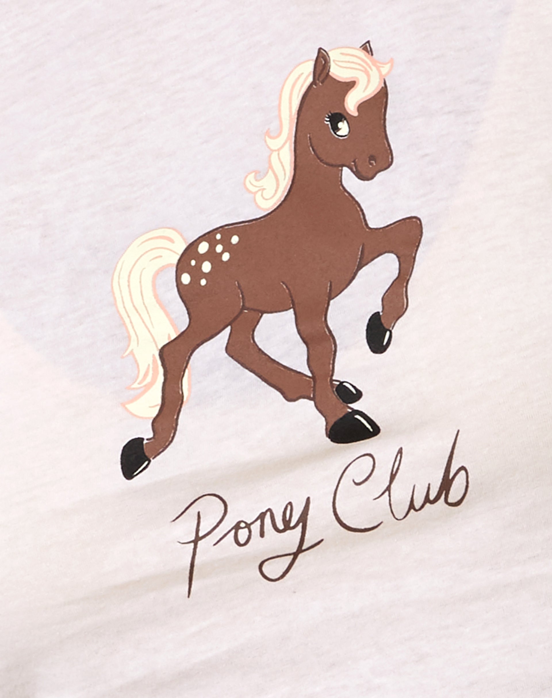 Ringer Tee in Winter White Bind Cocoa Pony Club