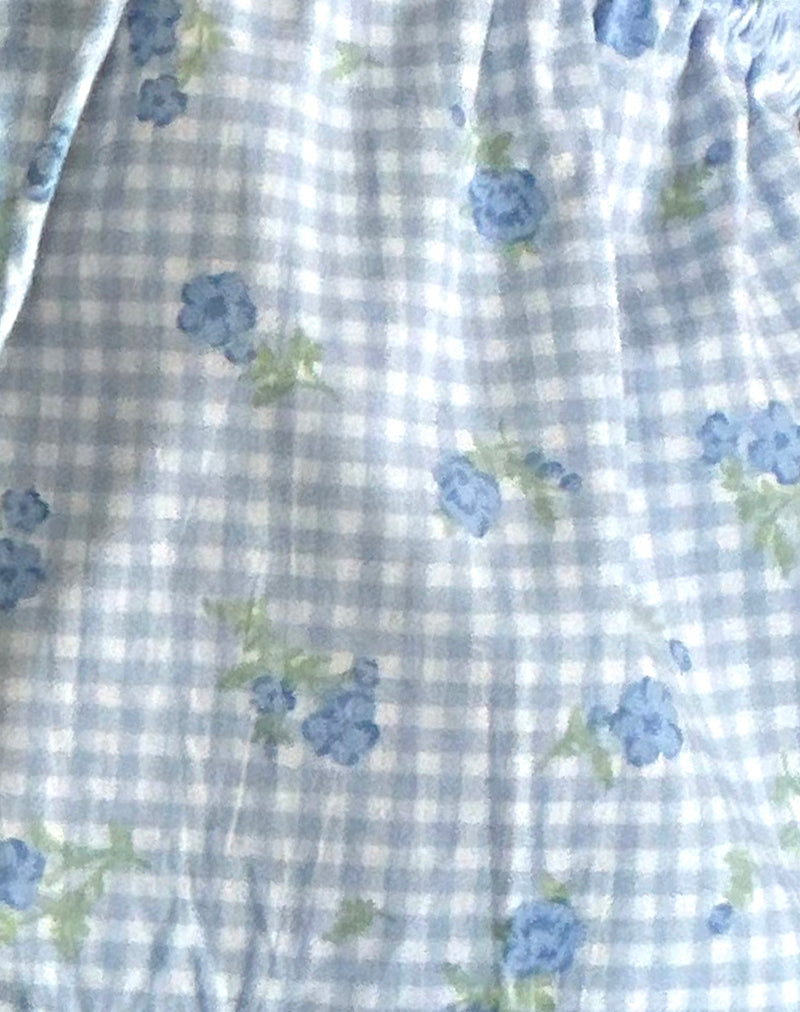 Rolia Cami Top in Blue Flower Gingham