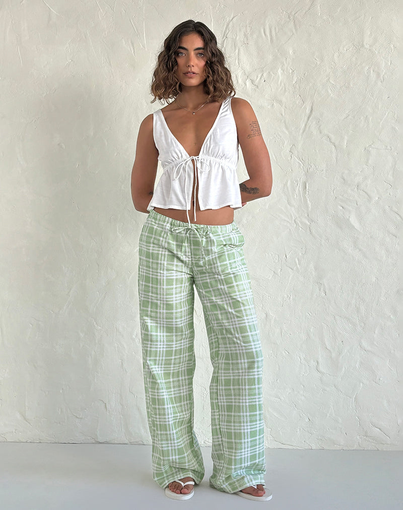 Lirura Trouser in Table Cloth Neo Mint