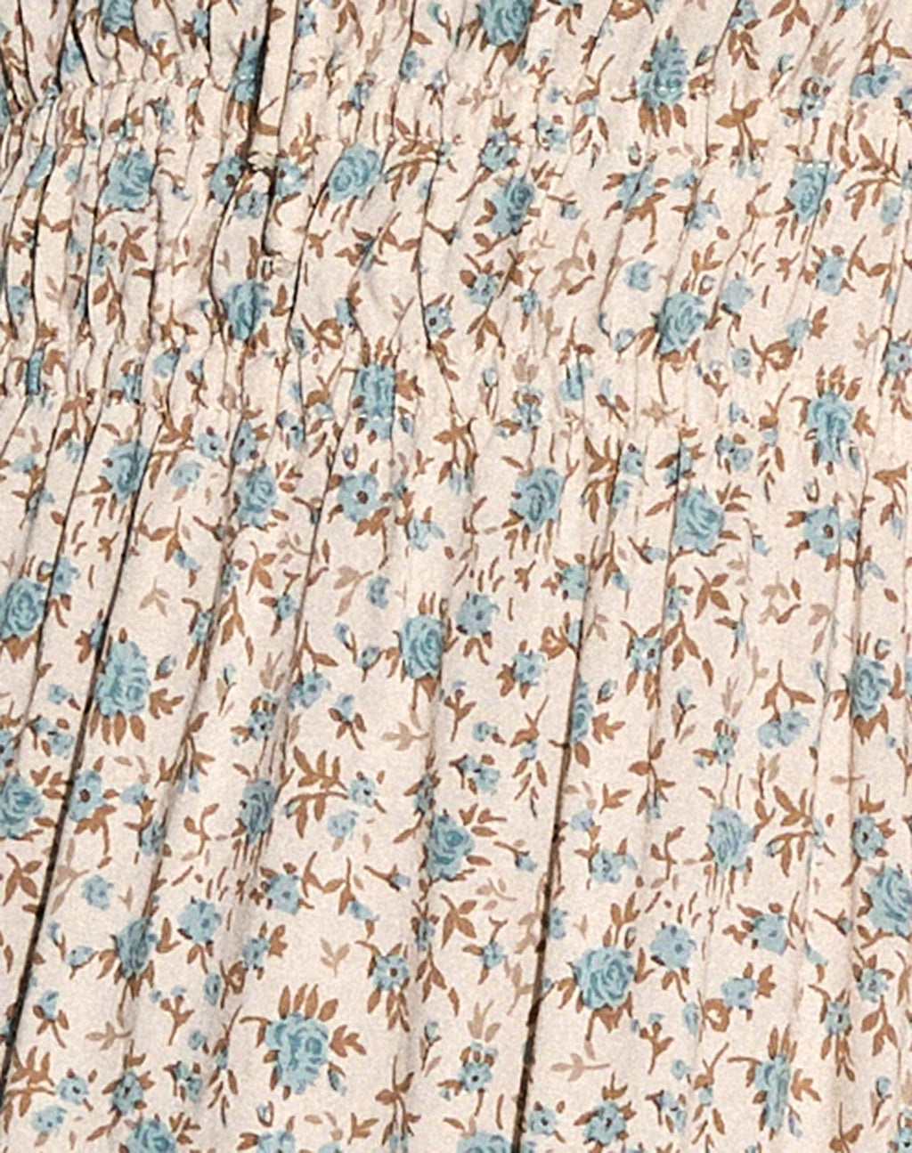 Rosmilly Mini Dress in Antique Blue Floral Ivory