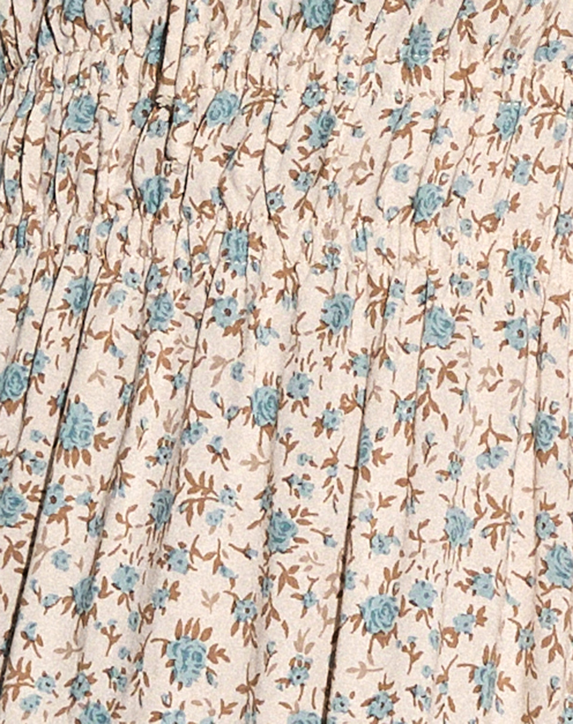 Rosmilly Mini Dress in Antique Blue Floral Ivory