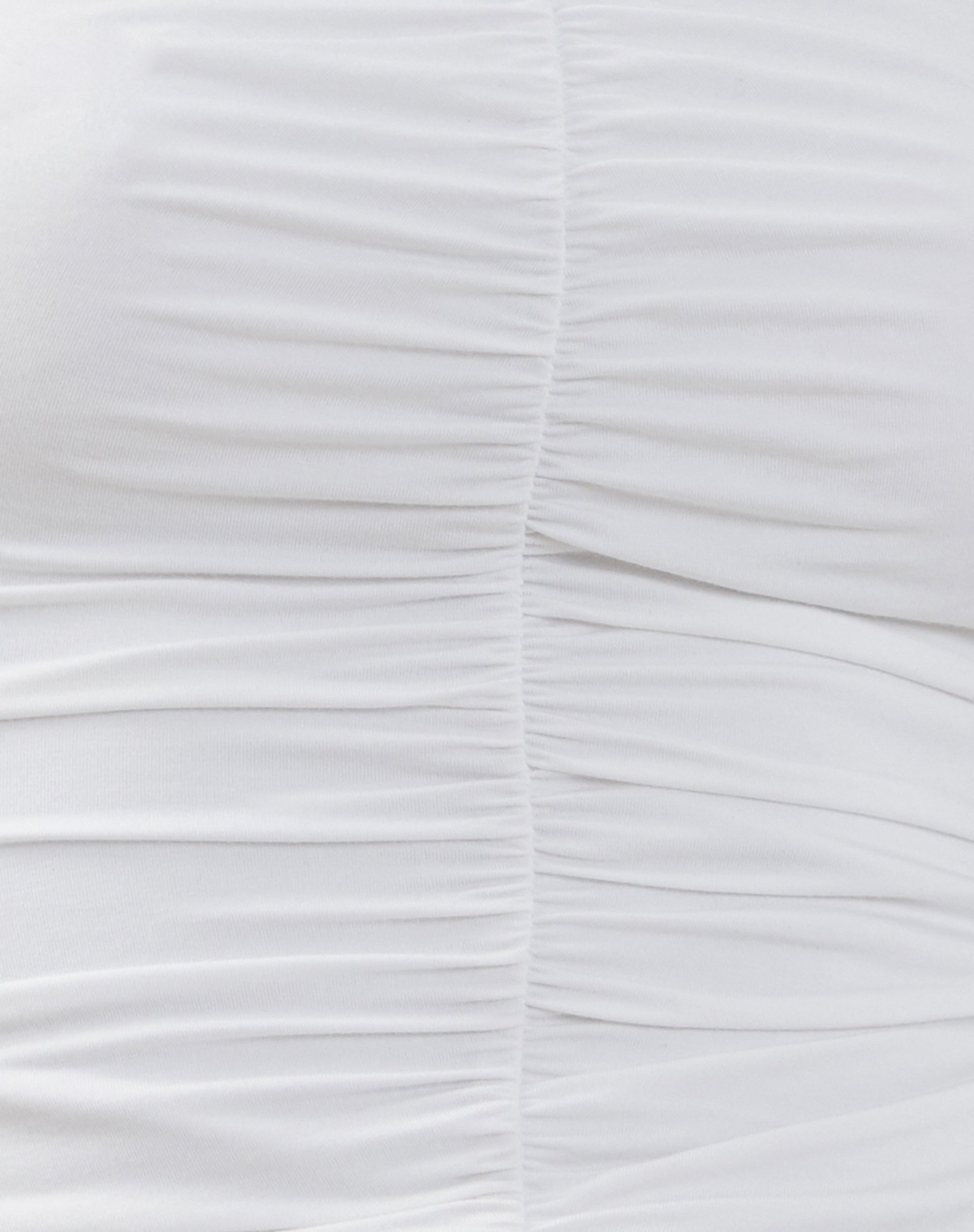 Sajna Ruched Bandeau Top in White