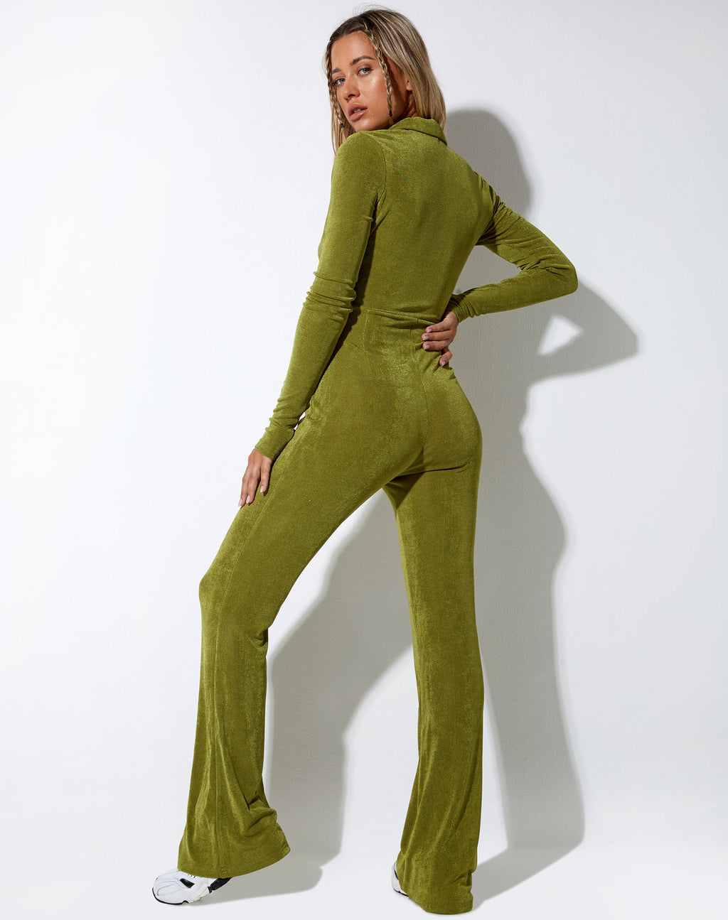 Salish Jumpsuit in Crepe Lime