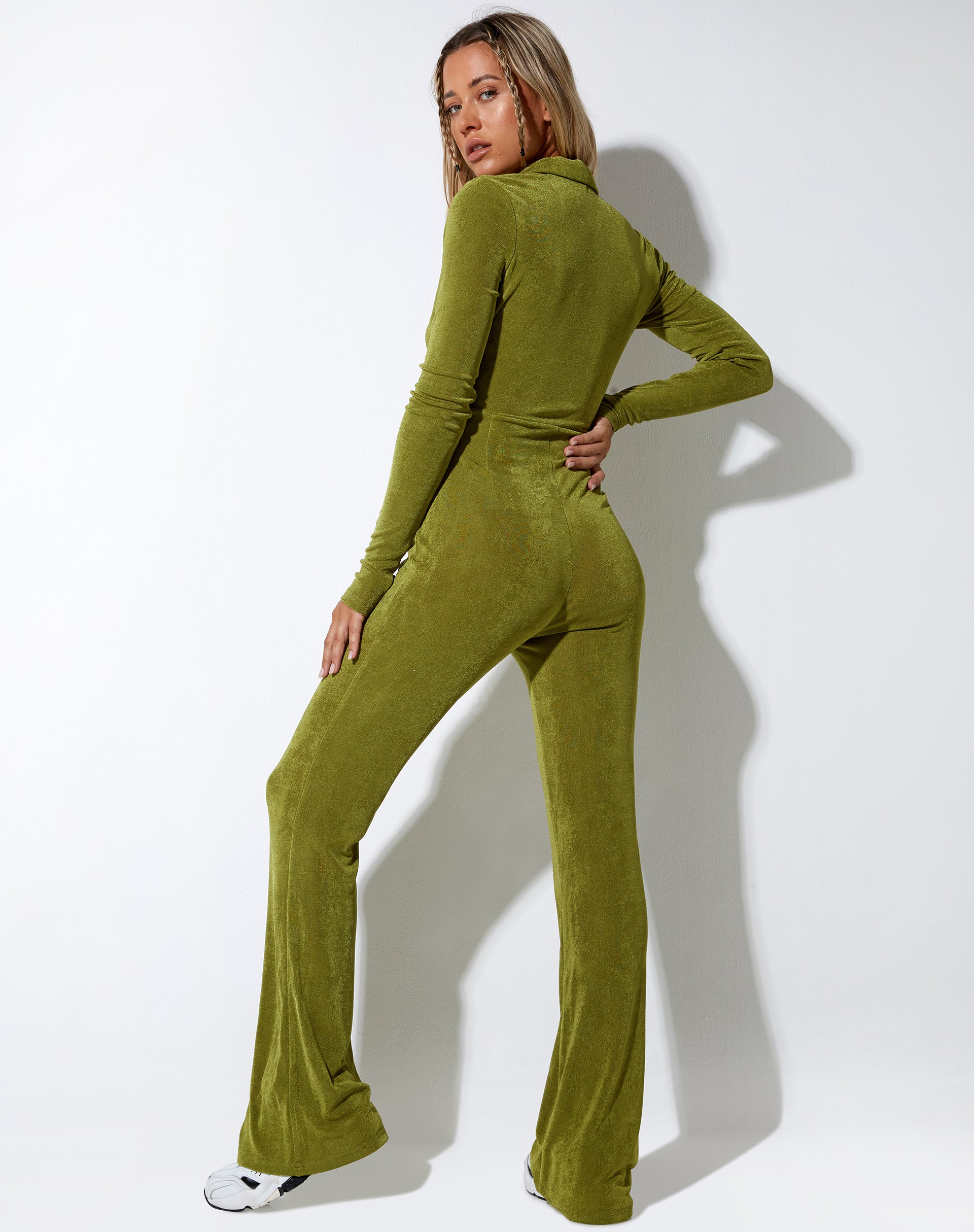 Salish Jumpsuit in Crepe Lime