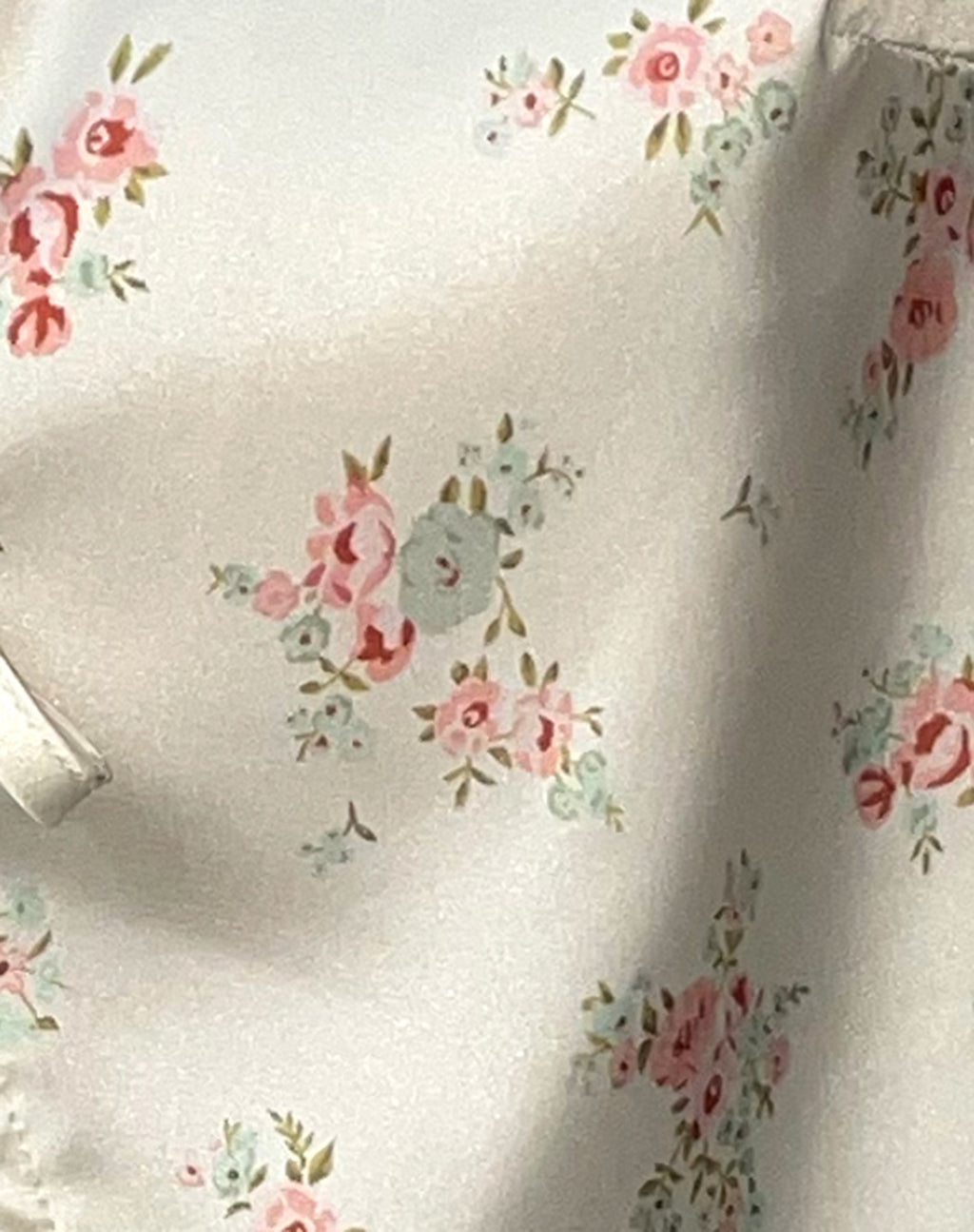 Selene Tie Front Top in Satin Vintage Rose Garland