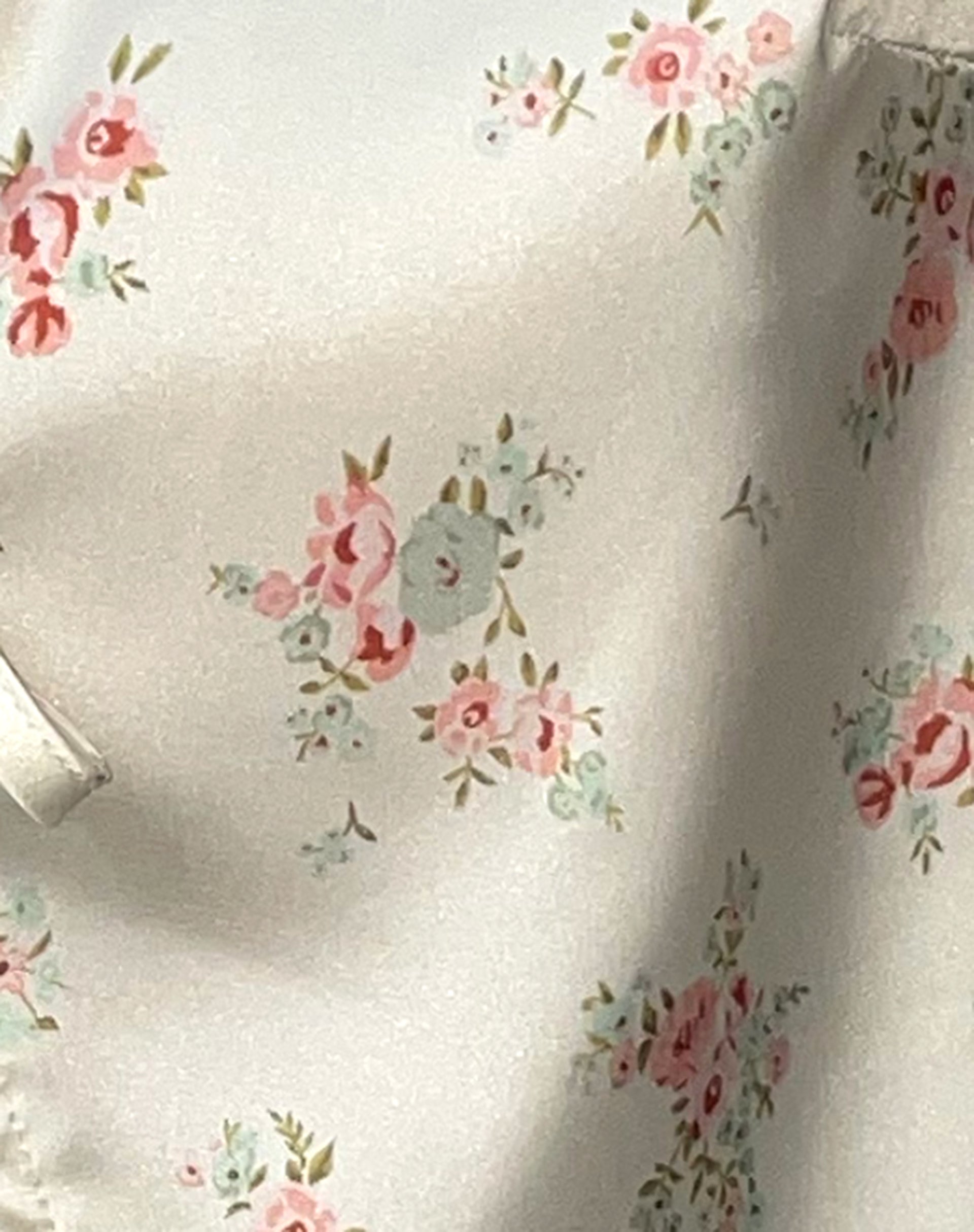 Selene Tie Front Top in Satin Vintage Rose Garland
