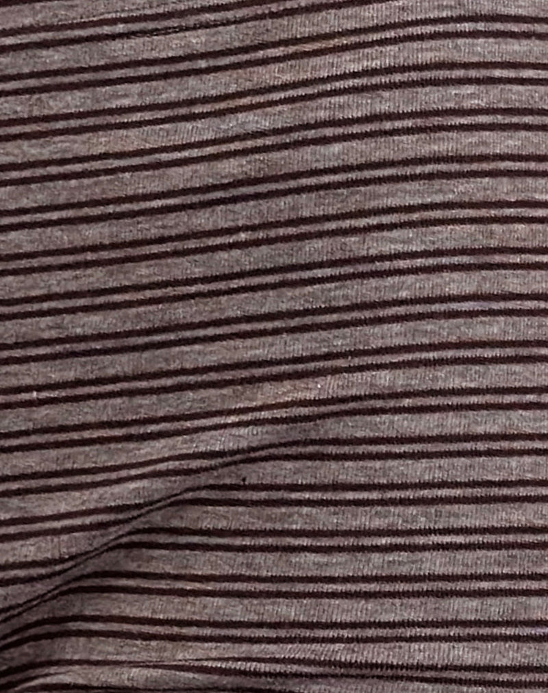 Sera Short in Brown and Grey Stripe