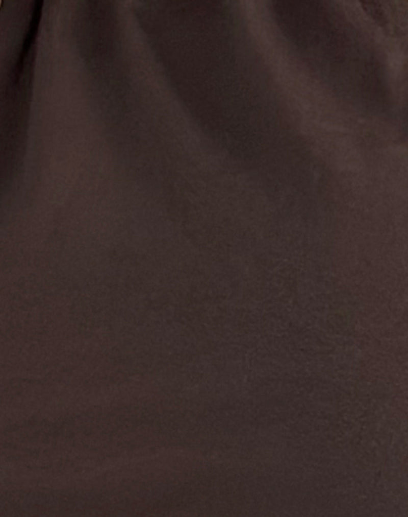 SHALAS HALTER TOP R JRSY BTTR CHOCOLATE