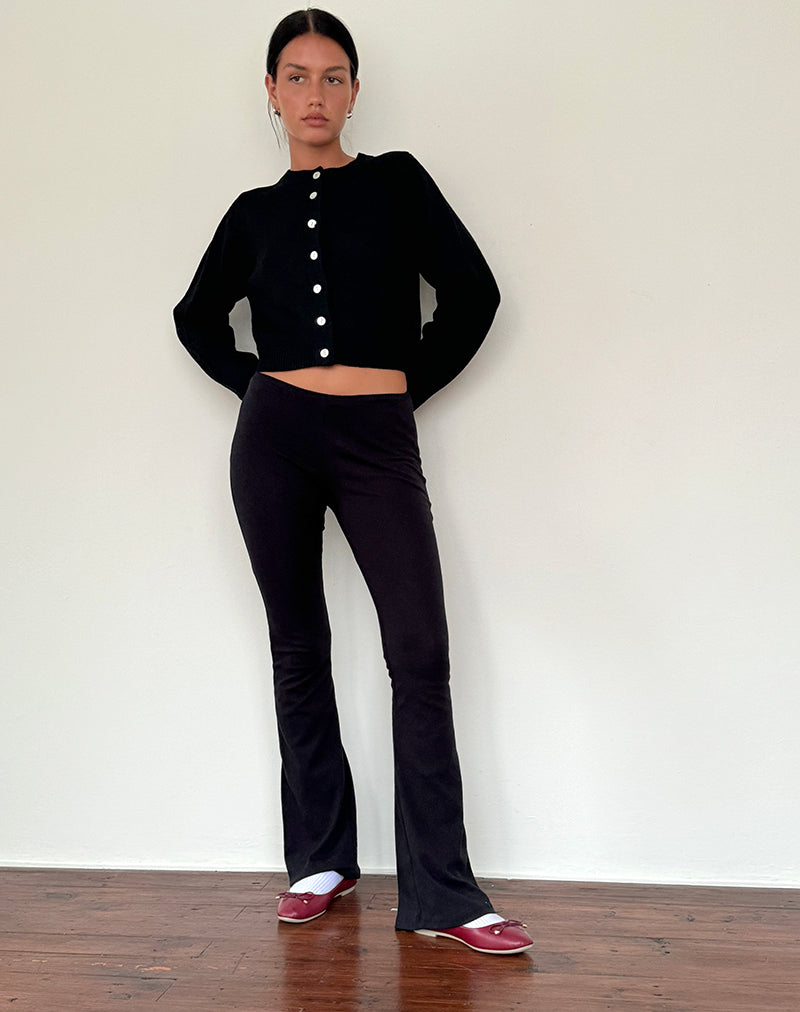 Shura Brush Knit Cardigan in Black