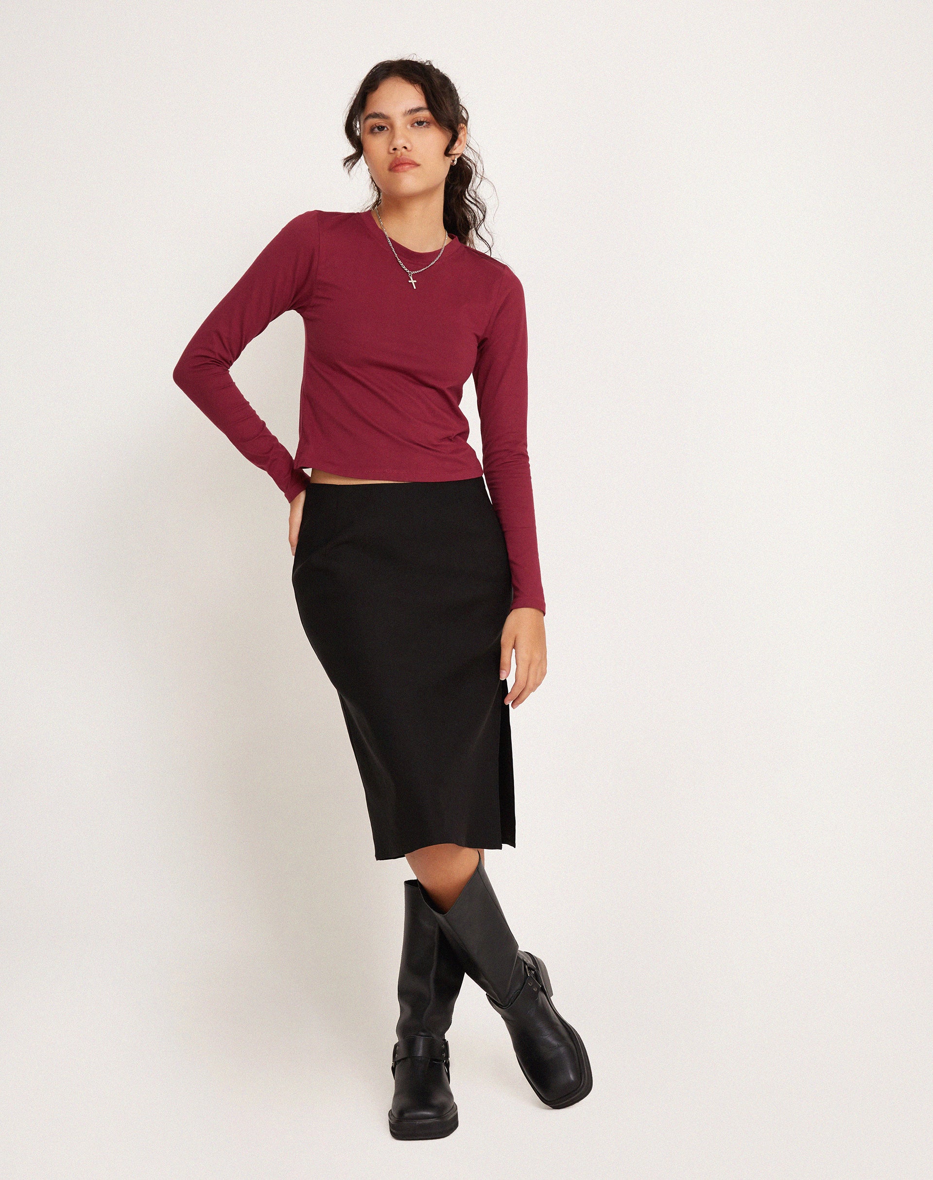 Suratmi Long Sleeve Top in Plum