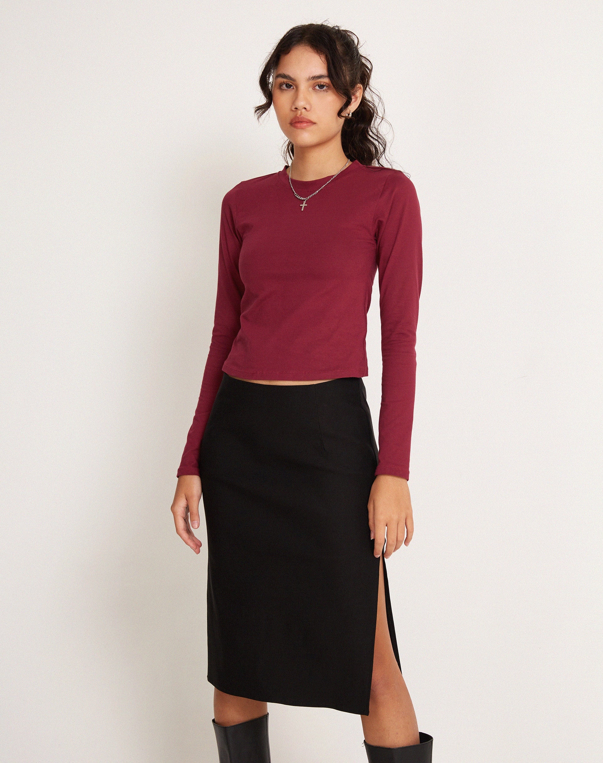 Suratmi Long Sleeve Top in Plum