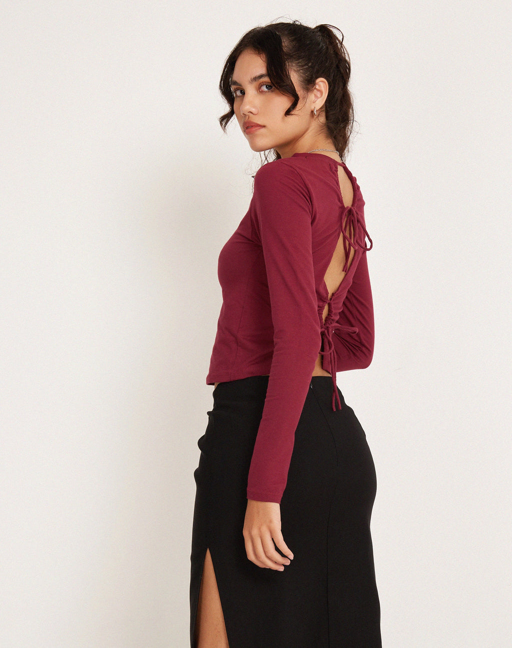 Suratmi Long Sleeve Top in Plum