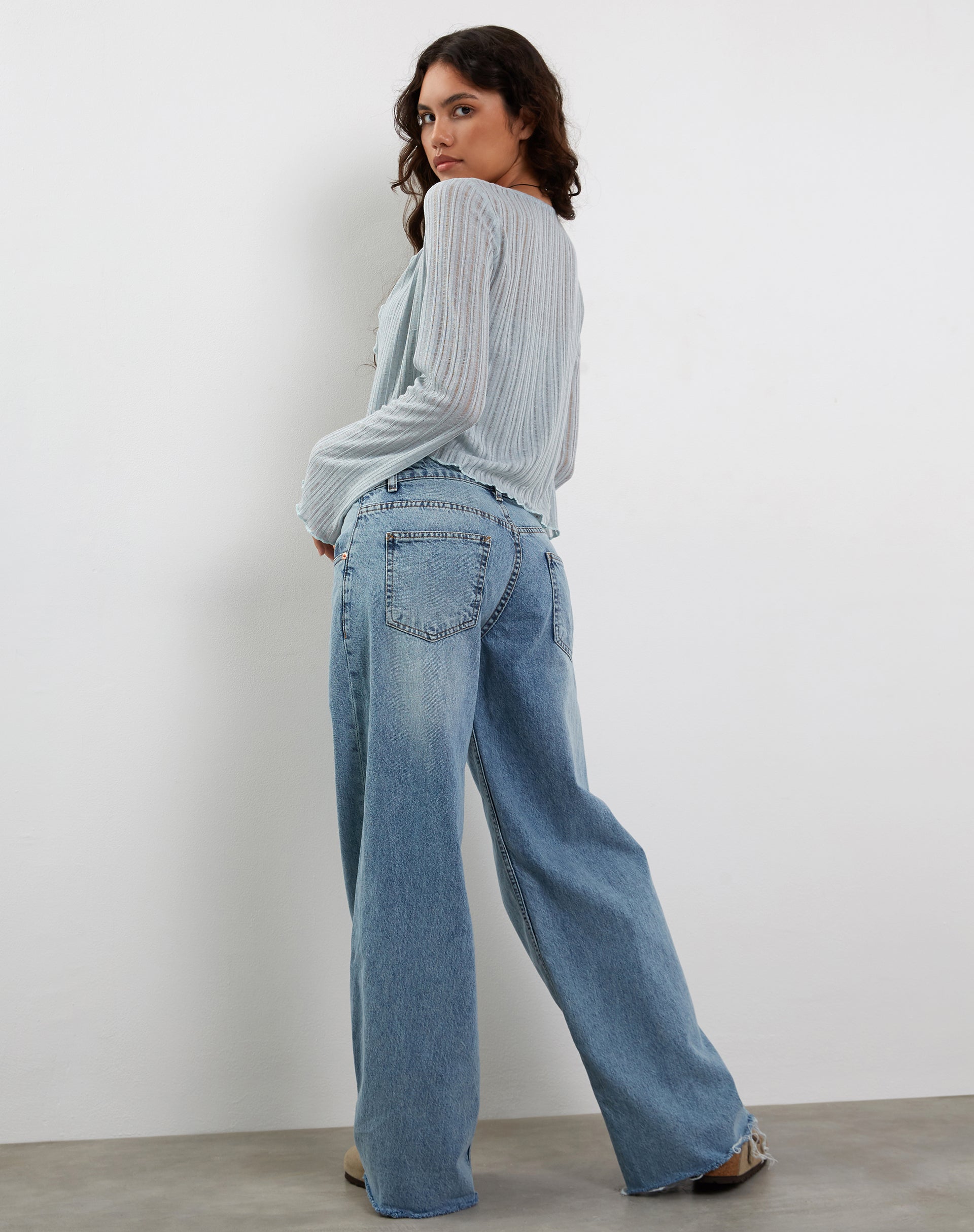 Tabitha Tie Front Cardigan in Powder Blue