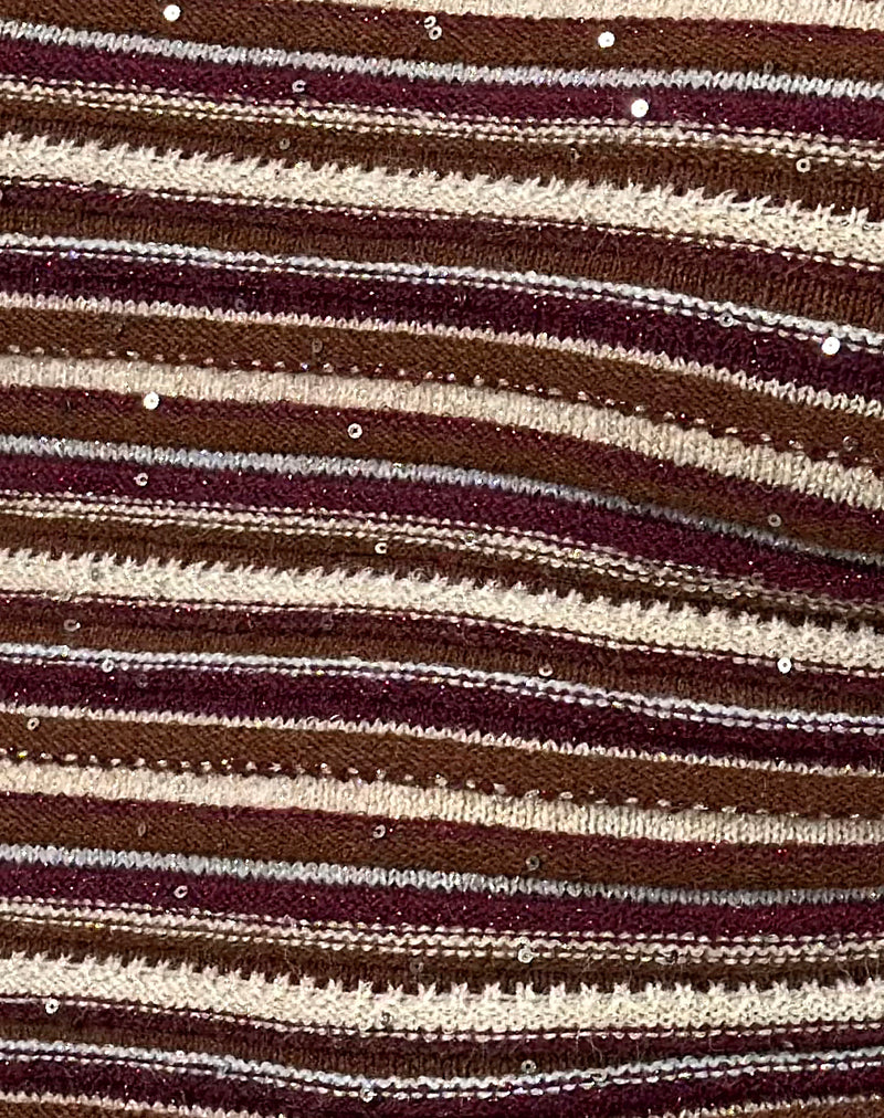 Husan Hot Pants in Shimmer Stripe Knit Rust