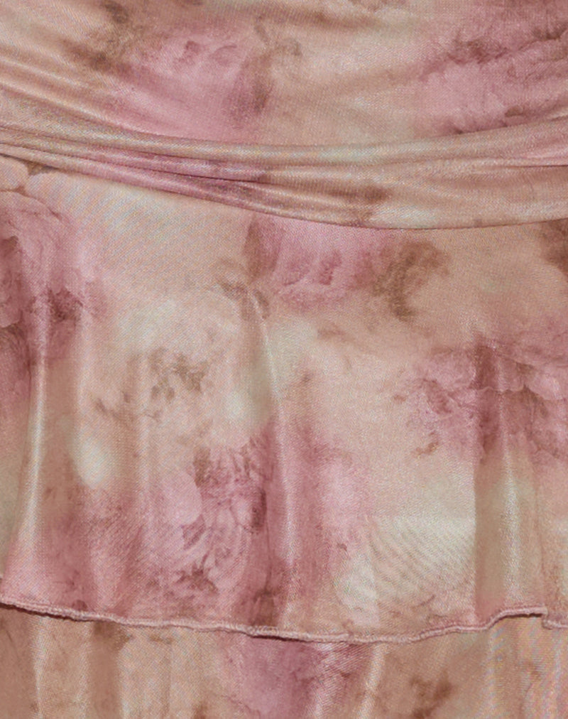 Teo Mini Skirt in Smoky Floral Peach