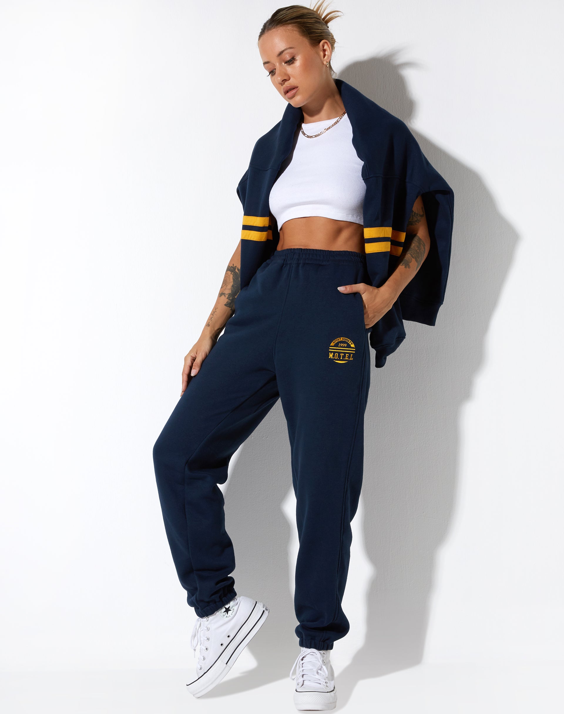 Basta Jogger in Navy Citrus Stripe Football 1999