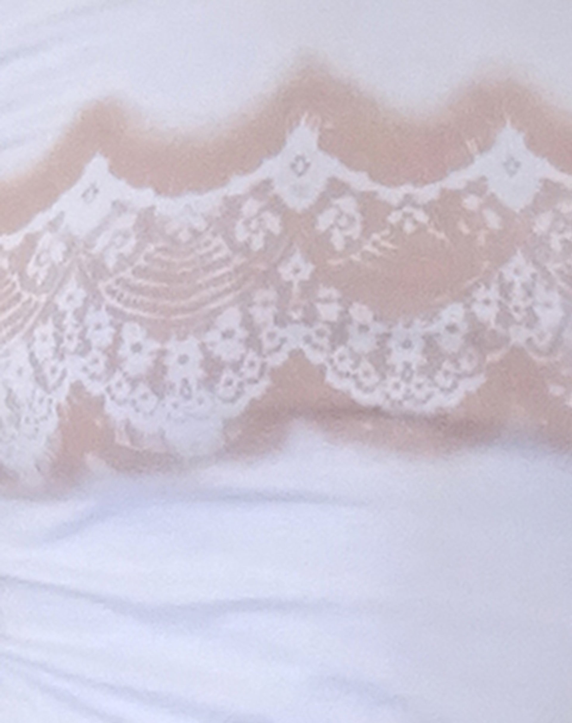 Tiona Baby Tee in White with Lace Print