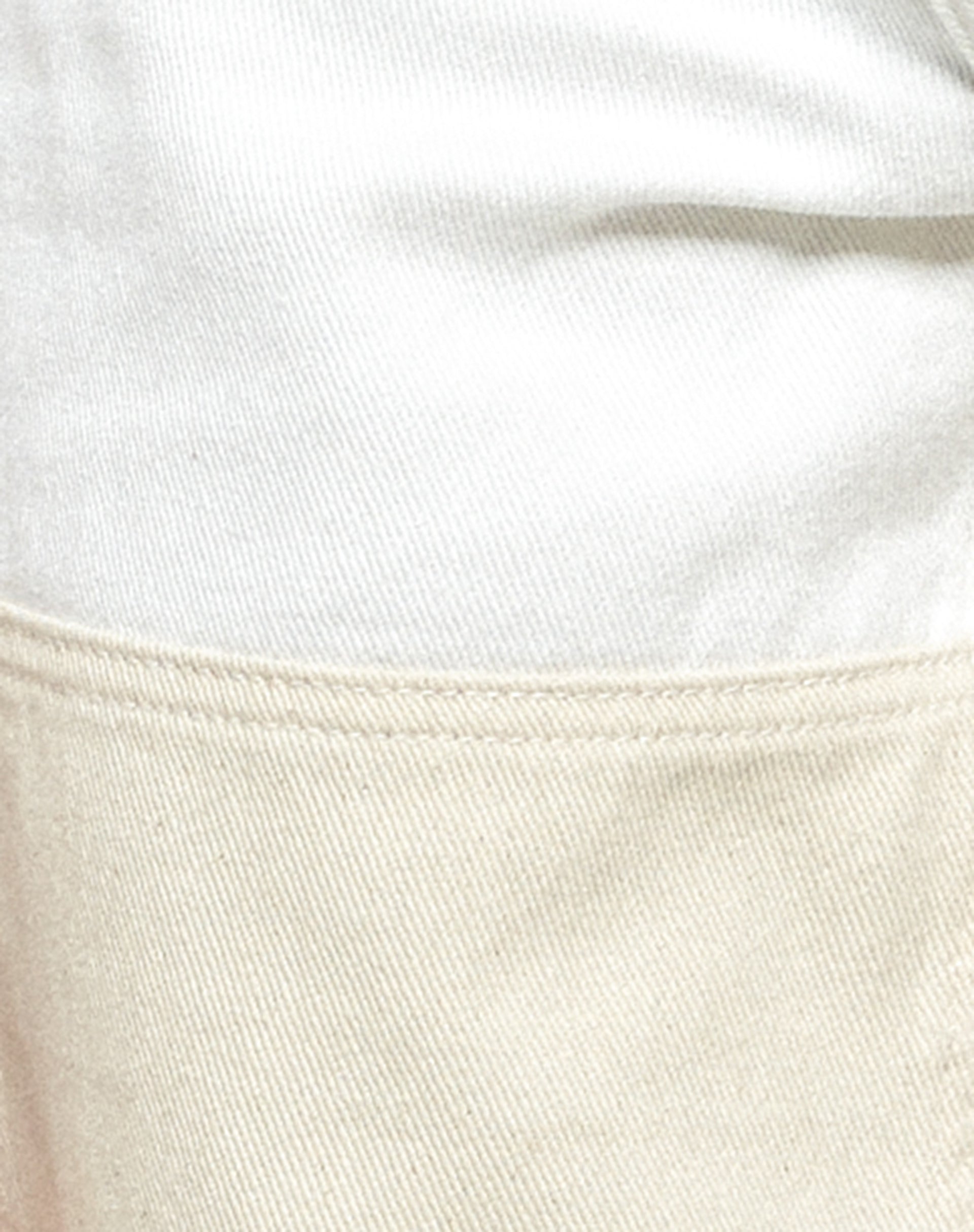 Tonal Panel Parallel Jeans in White and Ecru