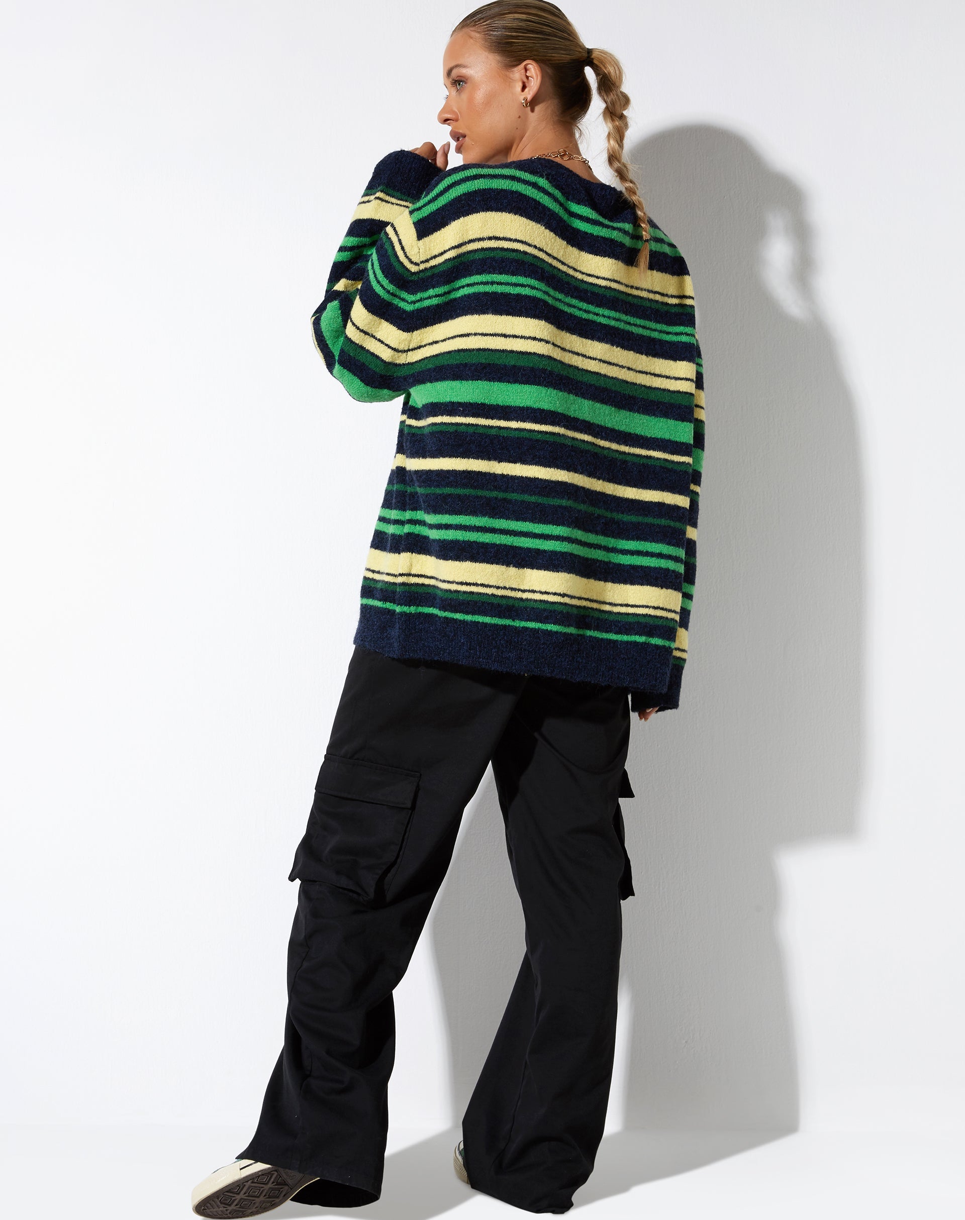 Uriela Cardi in Dark Green Stripe