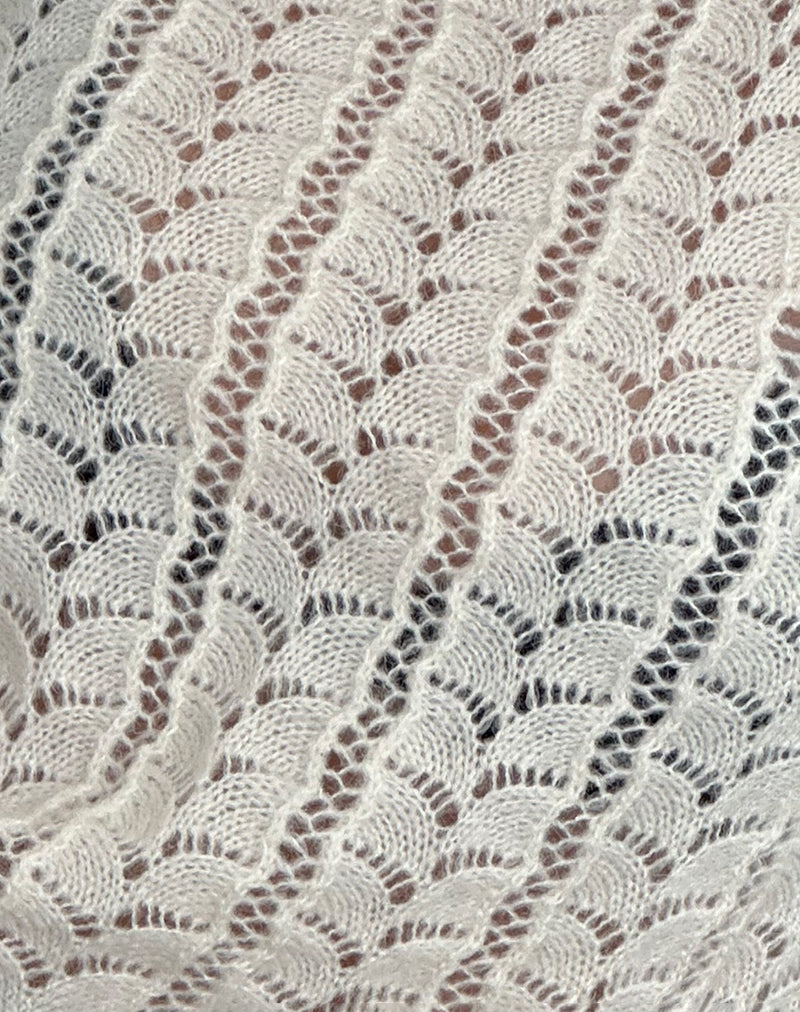 Venia Knitted Long Sleeve Top in Birch Cream