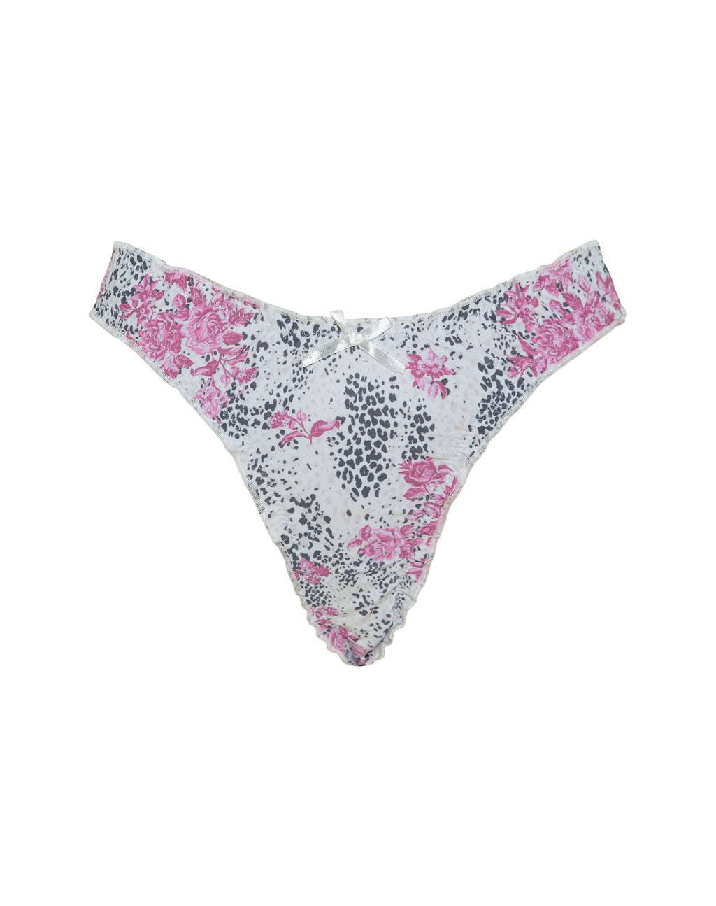 Veroly Bikini Bottom in White Jungle Flower Print